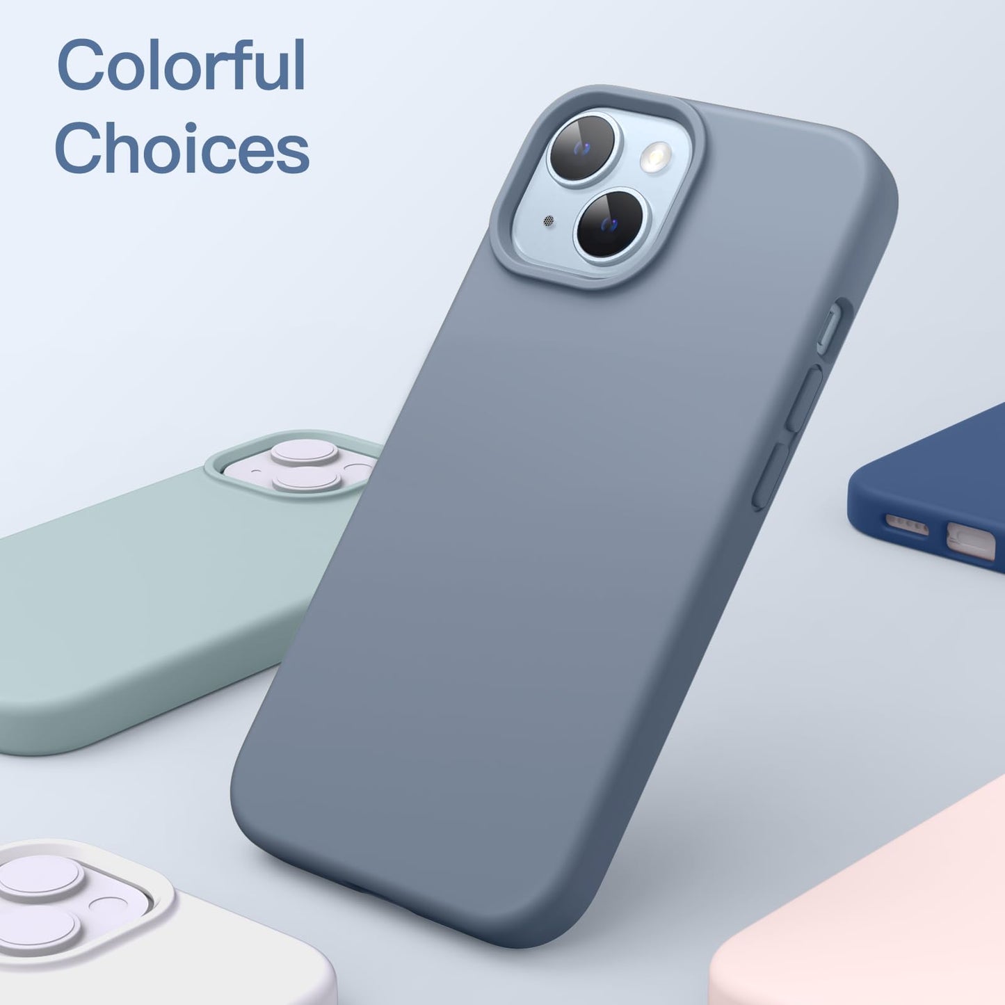 Funda Silicona para iPhone 14 6,1 Pulgadas, Protectora de Cuerpo Completo con Tacto Suave y Sedoso, Antigolpes Carcasa con Forro de Microfibra (Negro)