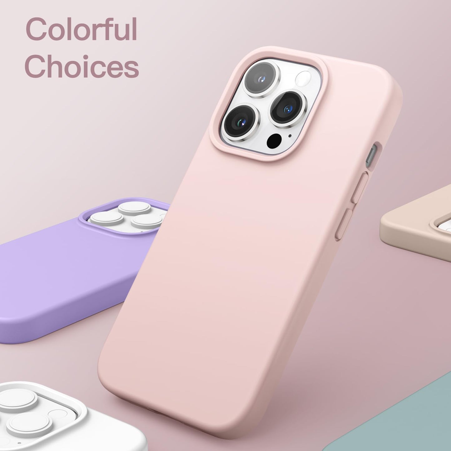 Funda Silicona para iPhone 14 Pro 6.1 Pulgadas, Protectora de Cuerpo Completo con Tacto Suave y Sedoso, Antigolpes Carcasa con Forro de Microfibra (Negro)