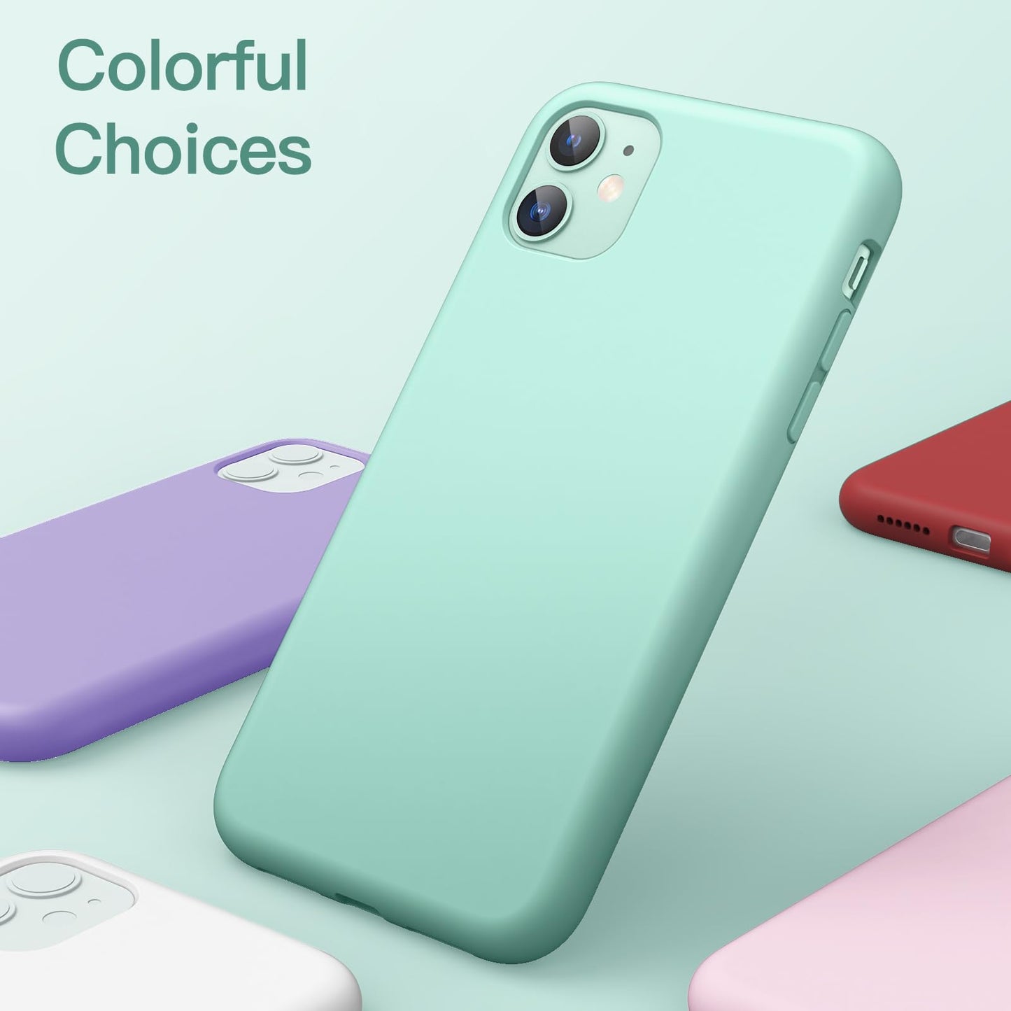 Funda de Silicona para iPhone 11 6.1 Pulgadas, Sedoso-Tacto Suave, Carcasa de Cubierta a Prueba de Golpes con Forro de Microfibra (Azul Claro)