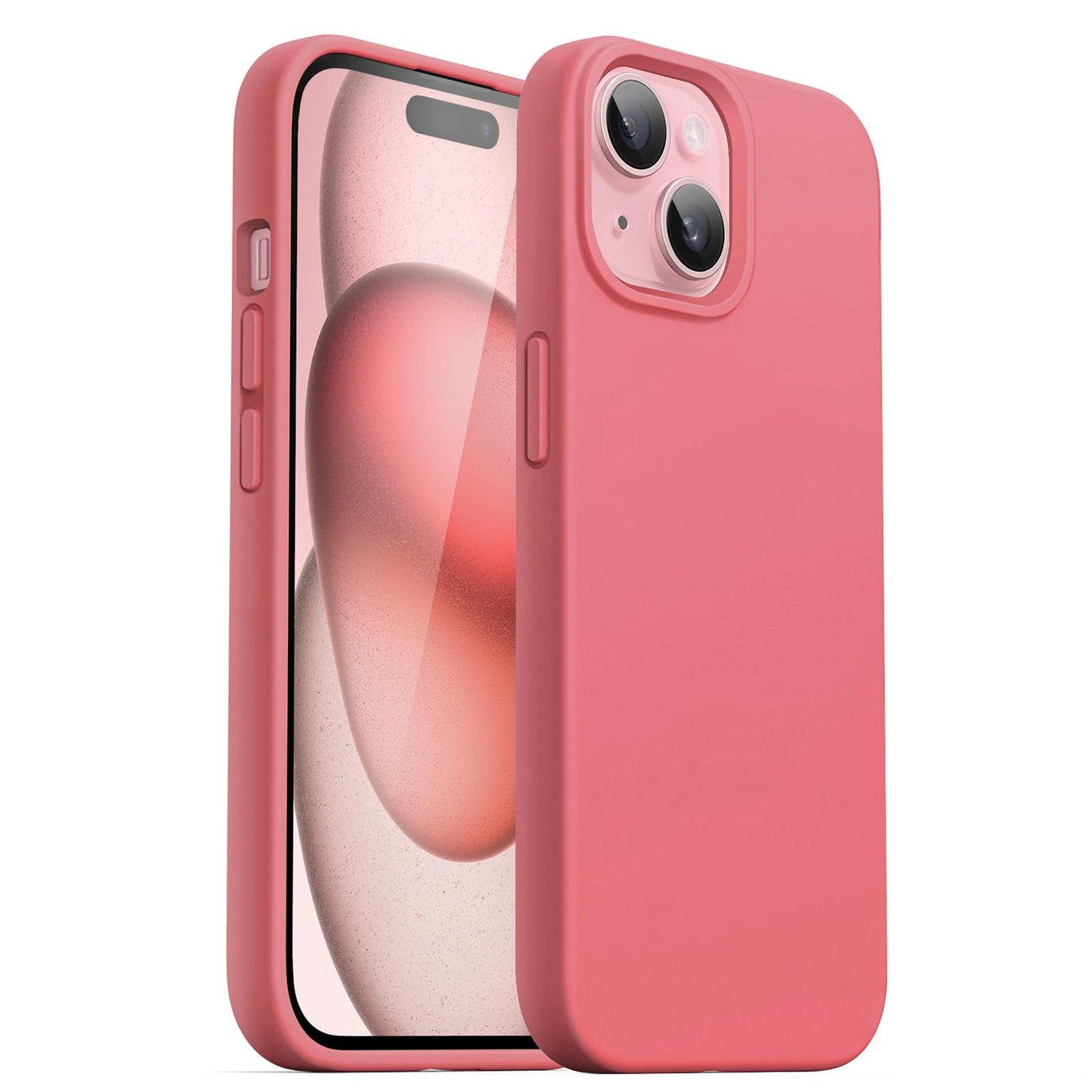 Funda Silicona para iPhone 15 6.1 Pulgadas, Protectora de Cuerpo Completo con Tacto Suave y Sedoso, Antigolpes Carcasa (Negro)