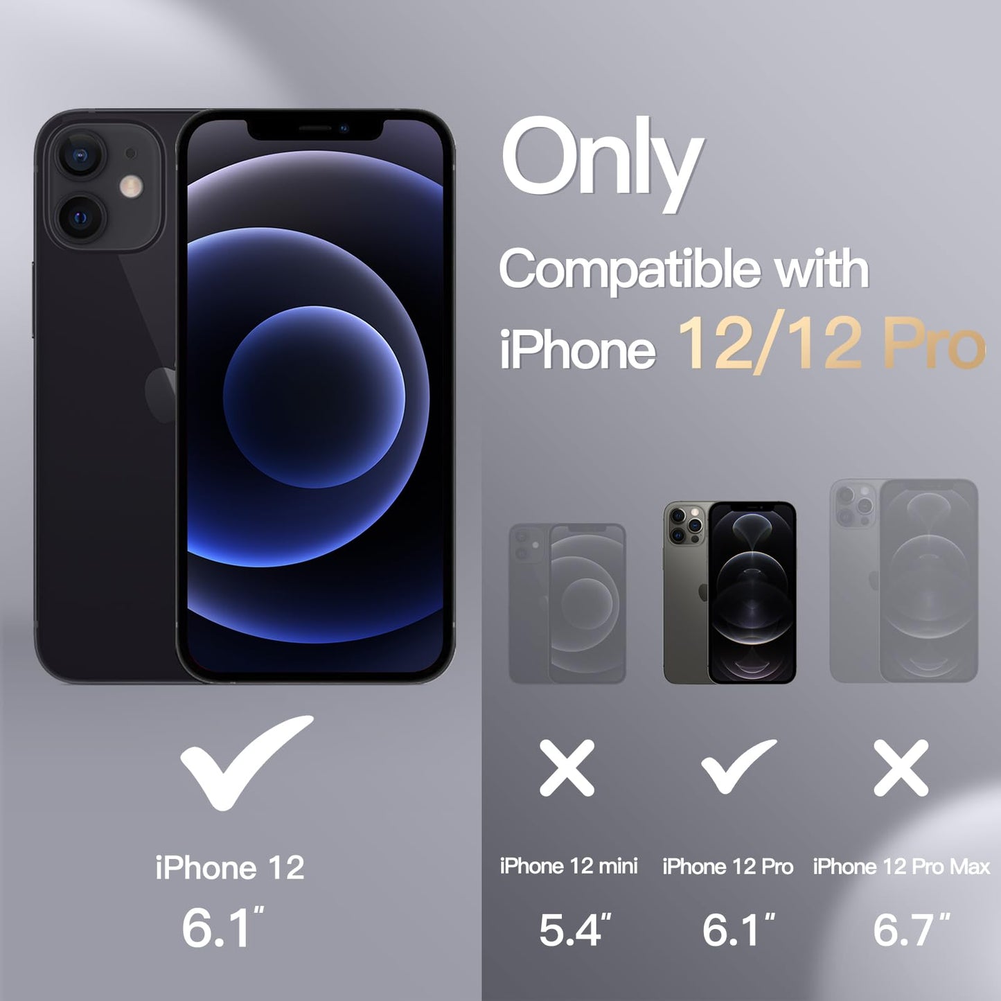 Funda Silicona para iPhone 12/12 Pro 6.1 Pulgadas, Protectora de Cuerpo Completo con Tacto Suave y Sedoso, Antigolpes Carcasa con Forro de Microfibra (Negro)