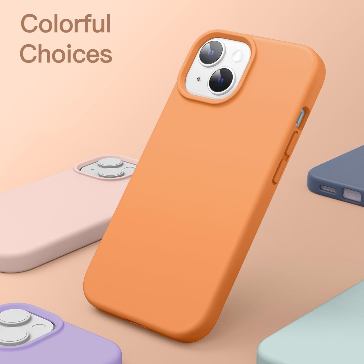 Funda Silicona para iPhone 14 6,1 Pulgadas, Protectora de Cuerpo Completo con Tacto Suave y Sedoso, Antigolpes Carcasa con Forro de Microfibra (Negro)