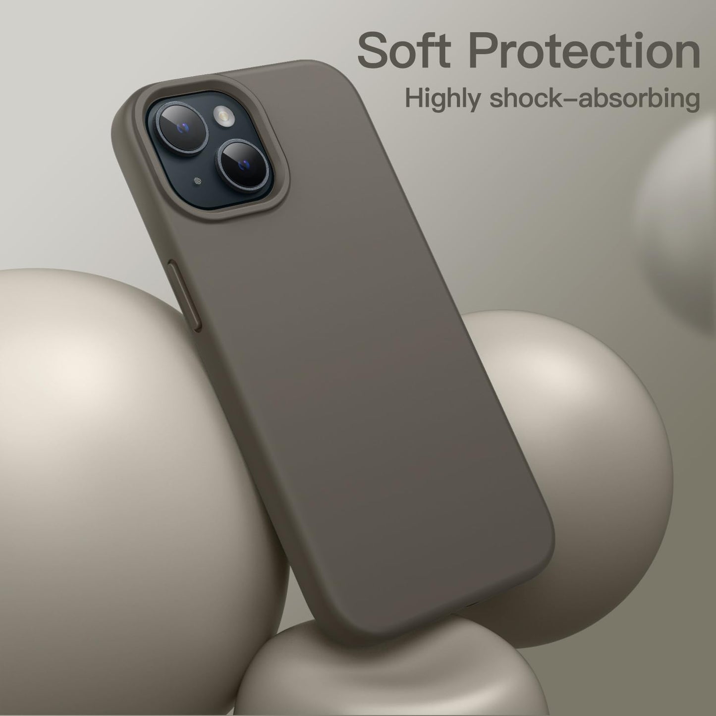 Funda Silicona para iPhone 15 6.1 Pulgadas, Protectora de Cuerpo Completo con Tacto Suave y Sedoso, Antigolpes Carcasa (Negro)