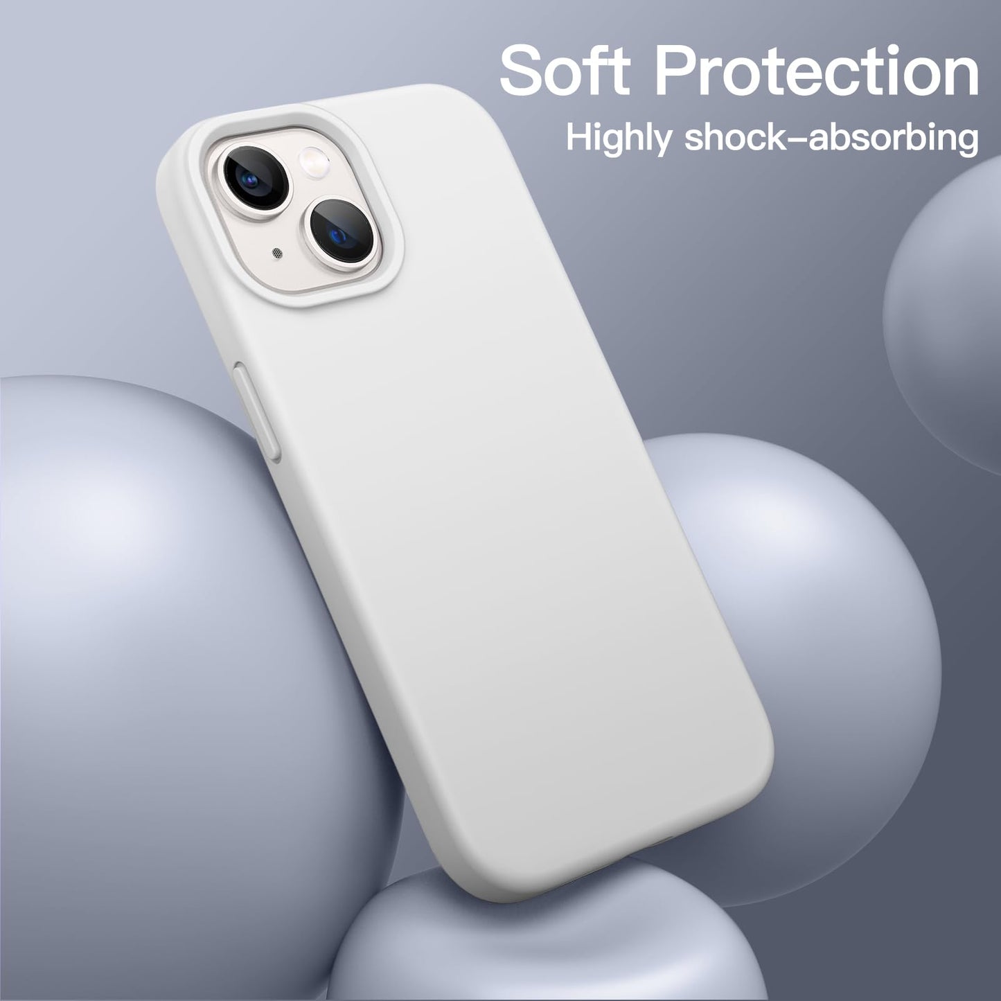 Funda Silicona para iPhone 13 6,1 Pulgadas, Protectora de Cuerpo Completo con Tacto Suave y Sedoso, Antigolpes Carcasa con Forro de Microfibra (Negro)