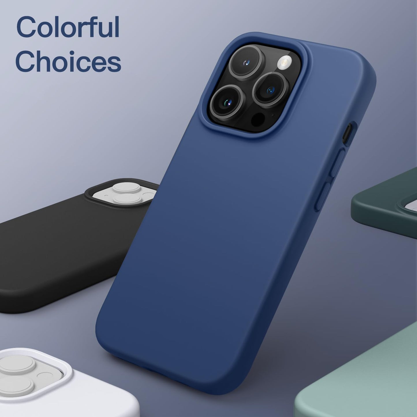 Funda Silicona para iPhone 14 Pro 6.1 Pulgadas, Protectora de Cuerpo Completo con Tacto Suave y Sedoso, Antigolpes Carcasa con Forro de Microfibra (Negro)