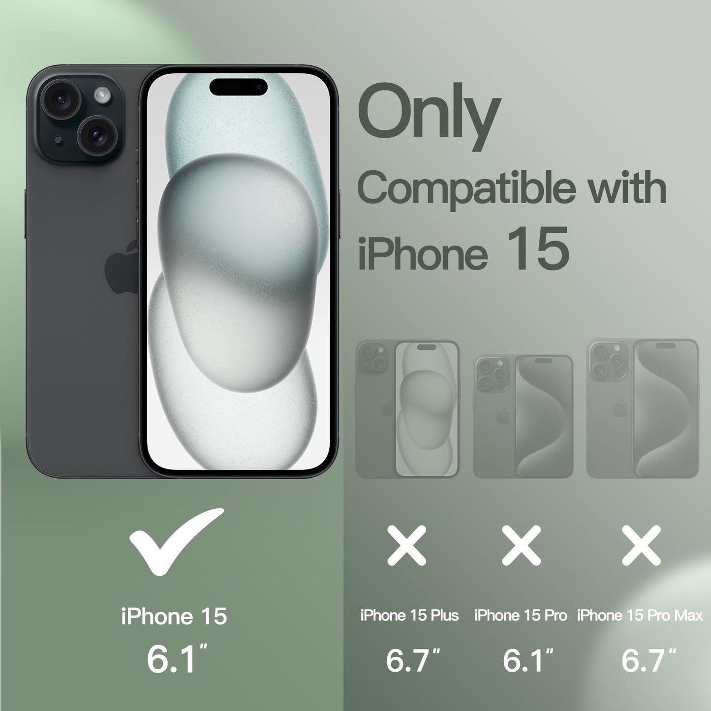 Funda Silicona para iPhone 15 6.1 Pulgadas, Protectora de Cuerpo Completo con Tacto Suave y Sedoso, Antigolpes Carcasa (Negro)
