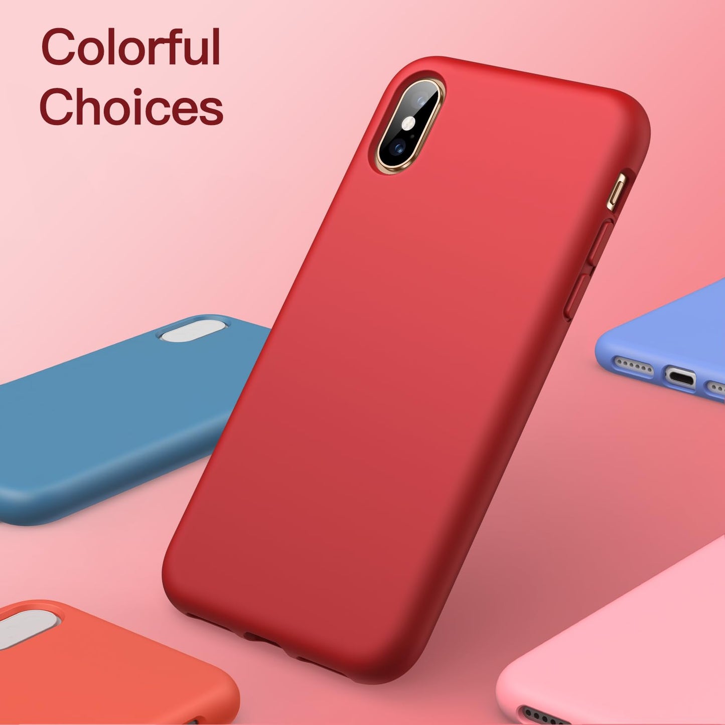 Funda de Silicona para iPhone X, iPhone XS, 5,8", Sedoso-Tacto Suave, Cubierta a Prueba de Golpes con Forro de Microfibra (Negro)