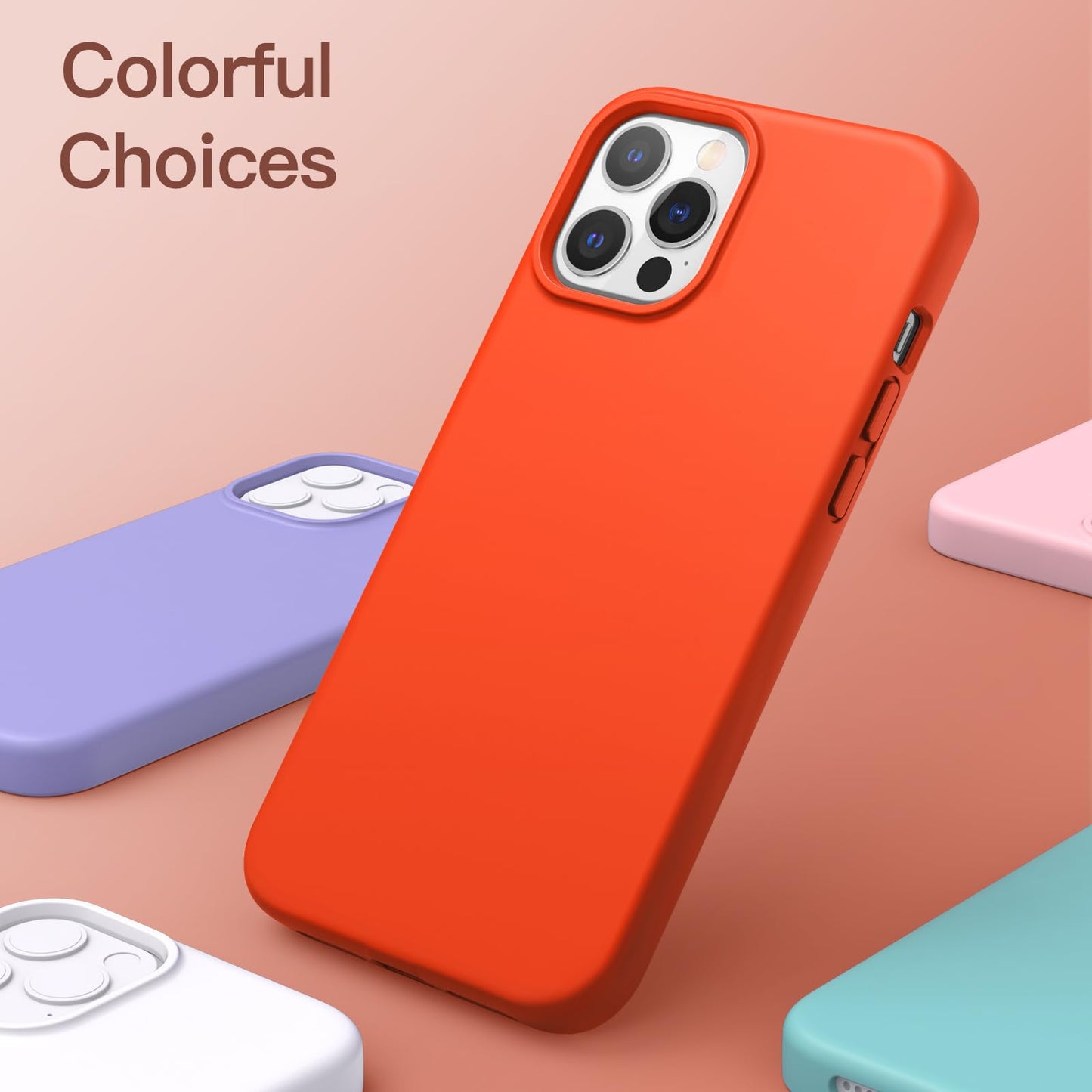Funda Silicona para iPhone 12 Pro MAX 6.7 Pulgadas, Protectora de Cuerpo Completo con Tacto Suave y Sedoso, Antigolpes Carcasa con Forro de Microfibra (Negro)