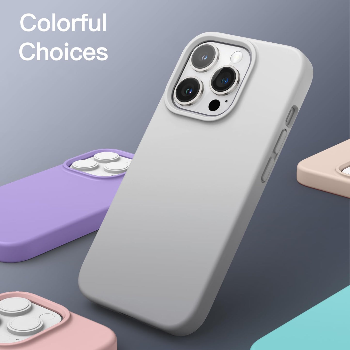 Funda Silicona para iPhone 13 Pro 6,1 Pulgadas, Protectora de Cuerpo Completo con Tacto Suave y Sedoso, Antigolpes Carcasa con Forro de Microfibra (Negro)