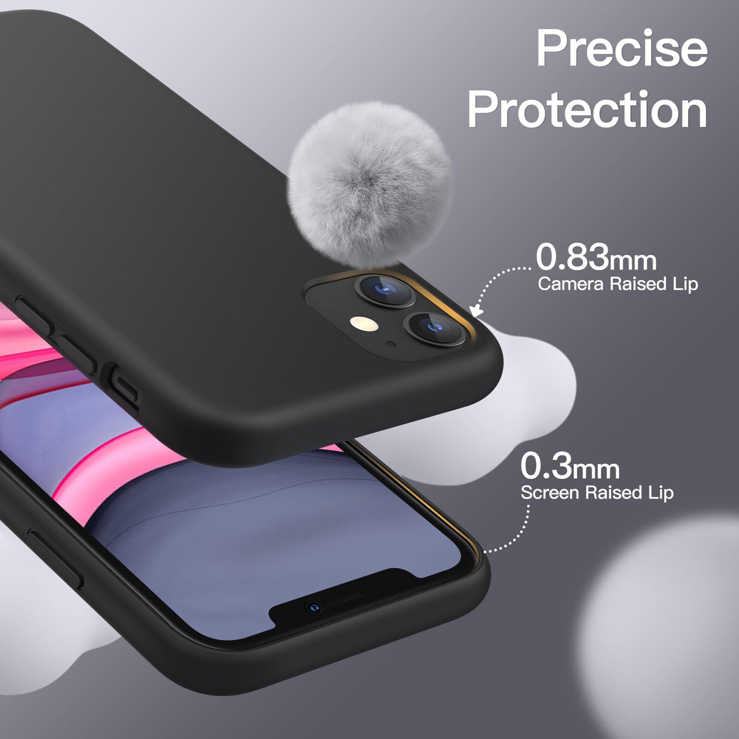Funda de Silicona para iPhone 11 6.1 Pulgadas, Sedoso-Tacto Suave, Carcasa de Cubierta a Prueba de Golpes con Forro de Microfibra (Azul Claro)