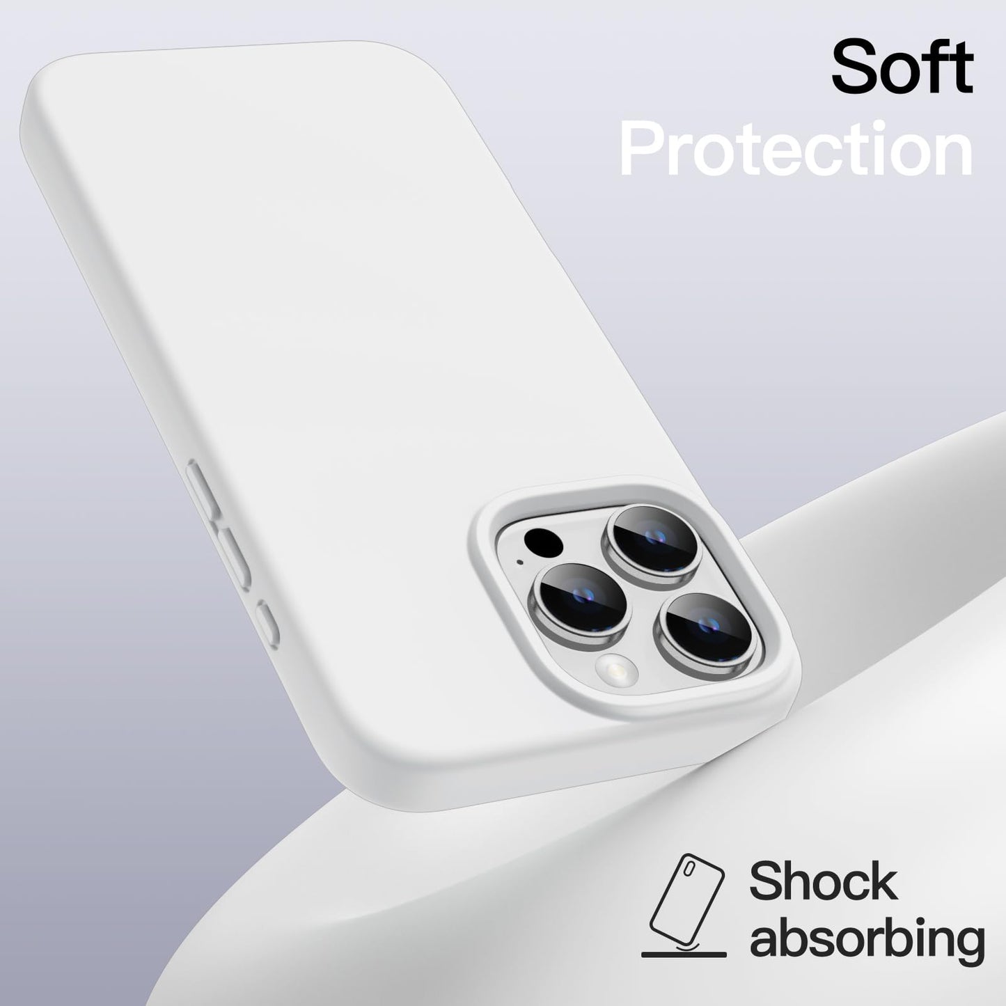 Funda Silicona Líquido para iPhone 16 Pro 6.3 Pulgadas, Protectora de Cuerpo Completo con Tacto Suave y Sedoso, Carcasa Anti-Arañazos con Forro de Microfibra (Negro)