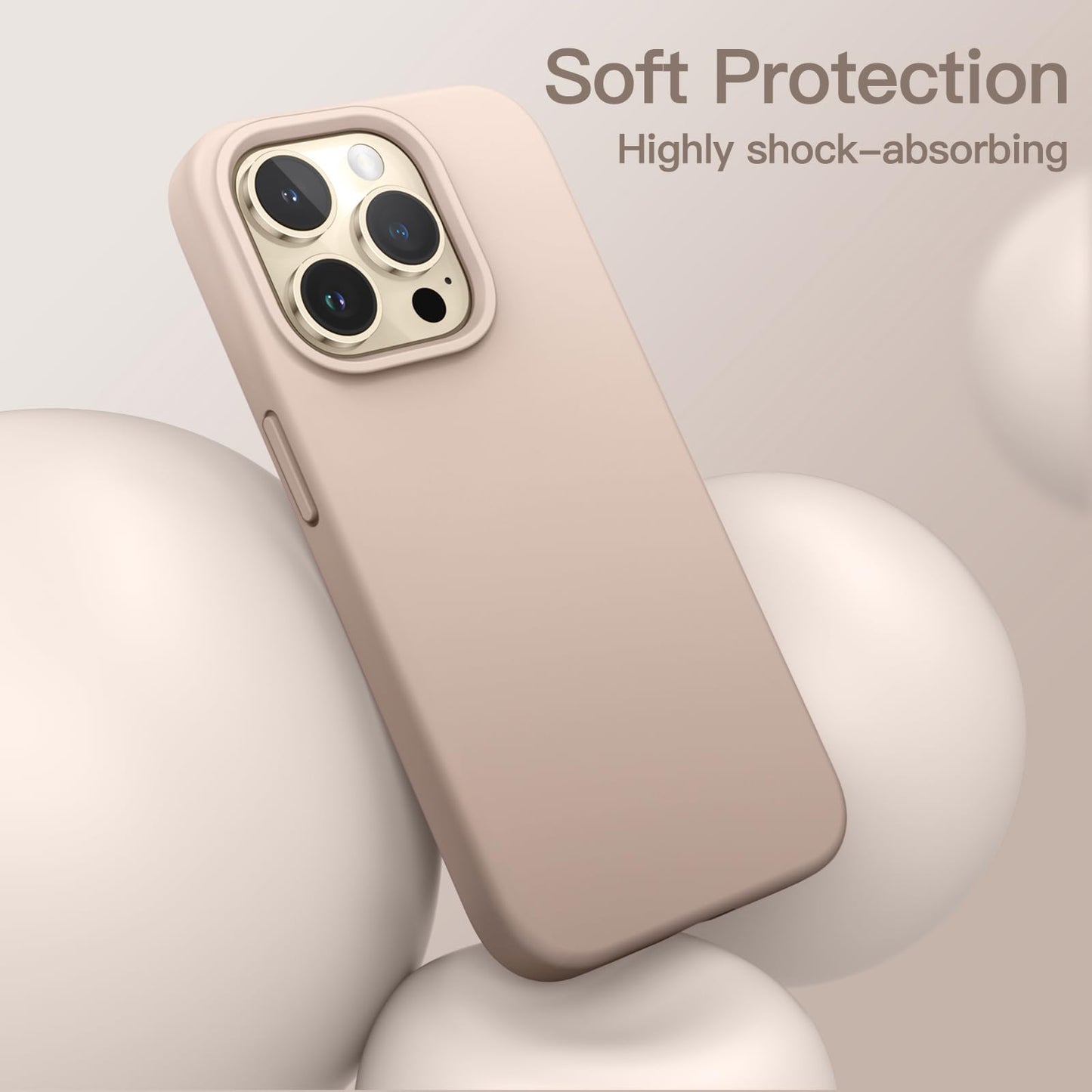 Funda Silicona para iPhone 13 Pro 6,1 Pulgadas, Protectora de Cuerpo Completo con Tacto Suave y Sedoso, Antigolpes Carcasa con Forro de Microfibra (Negro)