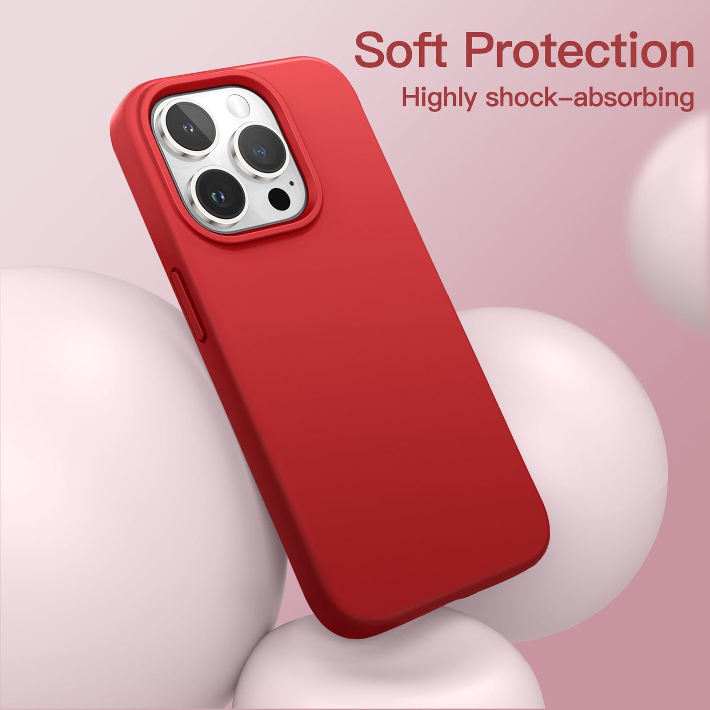 Funda Silicona para iPhone 13 Pro 6,1 Pulgadas, Protectora de Cuerpo Completo con Tacto Suave y Sedoso, Antigolpes Carcasa con Forro de Microfibra (Negro)
