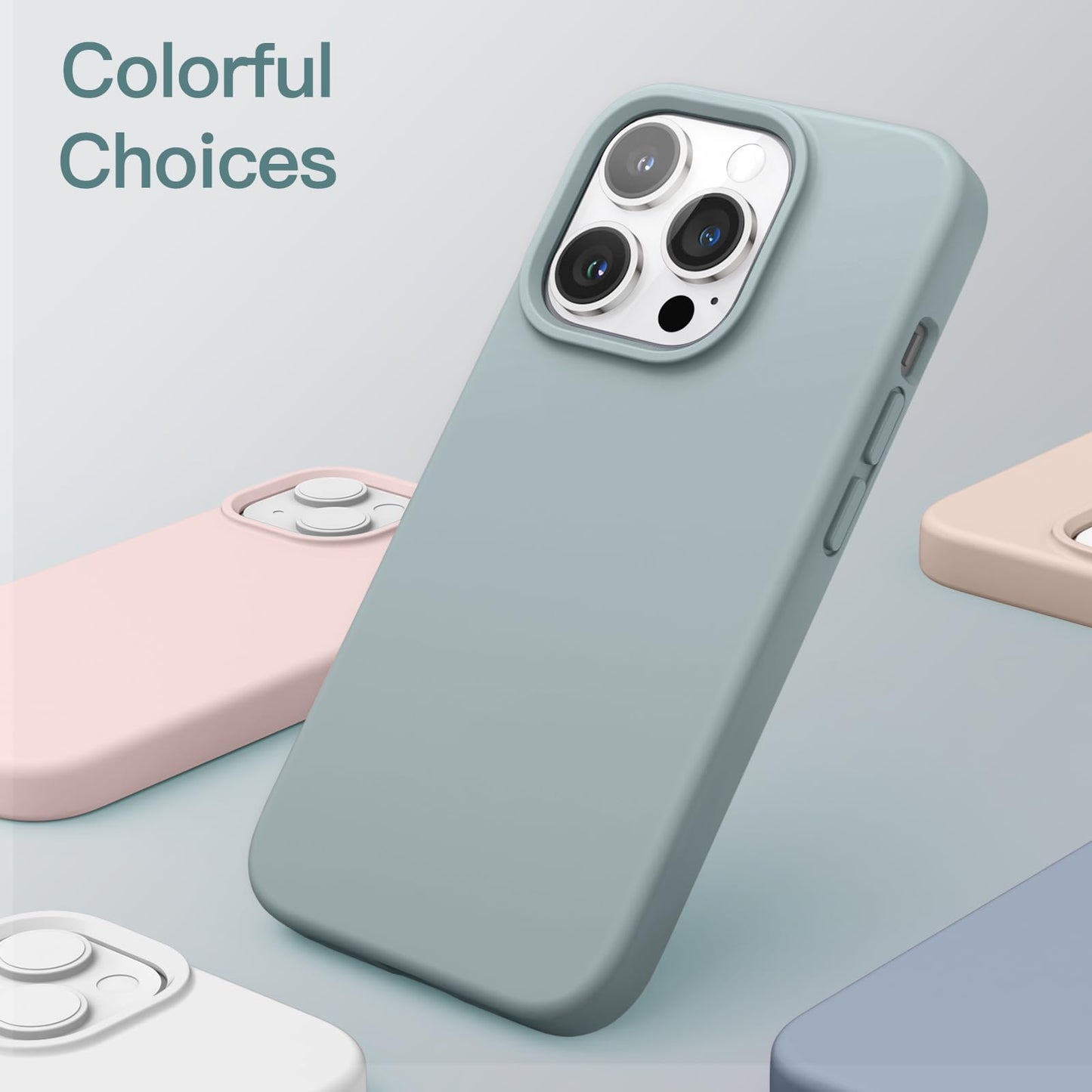 Funda Silicona para iPhone 14 Pro 6.1 Pulgadas, Protectora de Cuerpo Completo con Tacto Suave y Sedoso, Antigolpes Carcasa con Forro de Microfibra (Negro)