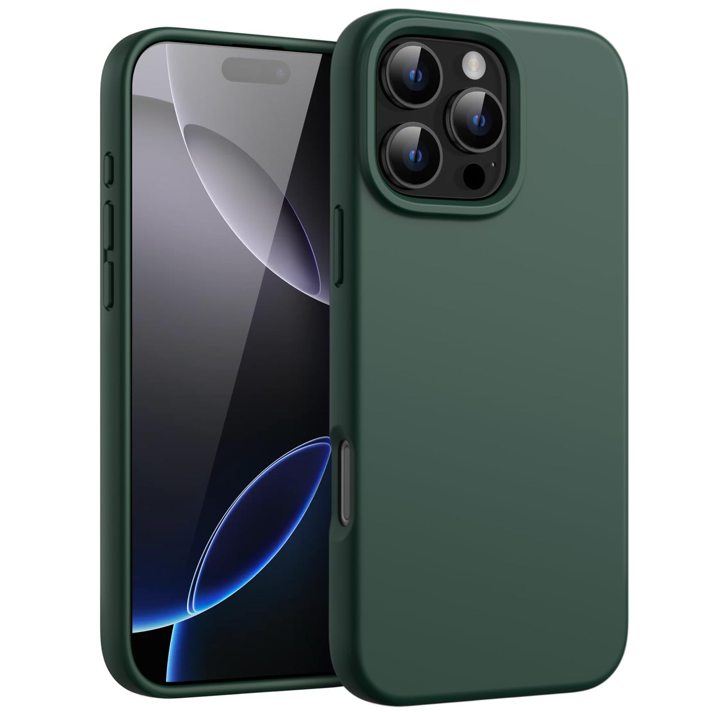 Funda Silicona Líquido para iPhone 16 Pro MAX 6.9 Pulgadas, Protectora de Cuerpo Completo con Tacto Suave y Sedoso, Carcasa Anti-Arañazos con Forro de Microfibra (Negro)