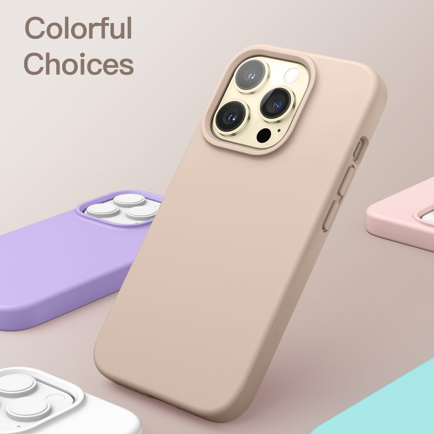 Funda Silicona para iPhone 14 Pro MAX 6.7 Pulgadas, Protectora de Cuerpo Completo con Tacto Suave y Sedoso, Antigolpes Carcasa con Forro de Microfibra (Negro)
