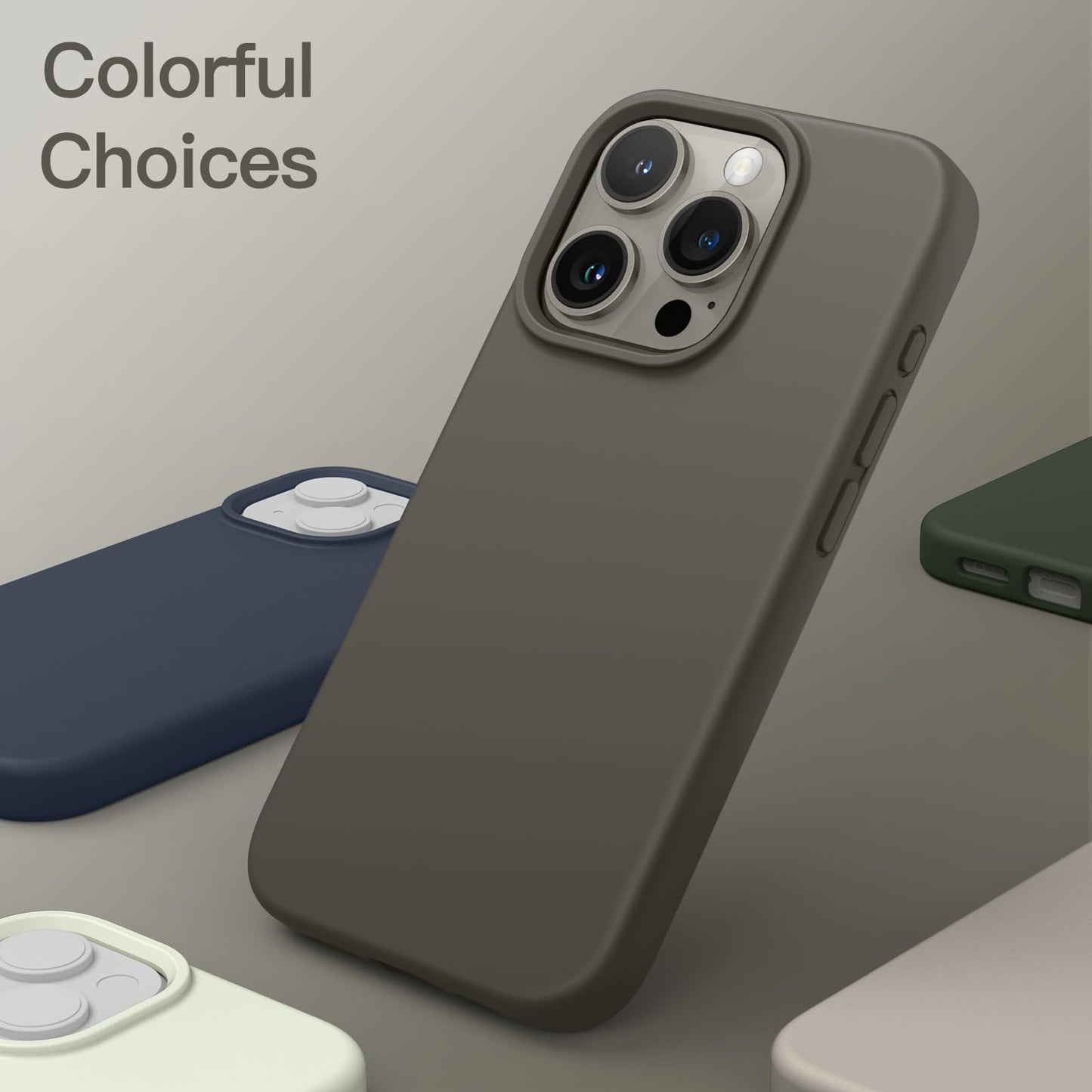 Funda Silicona para iPhone 15 Pro MAX 6.7 Pulgadas, Protectora de Cuerpo Completo con Tacto Suave y Sedoso, Antigolpes Carcasa (Negro)