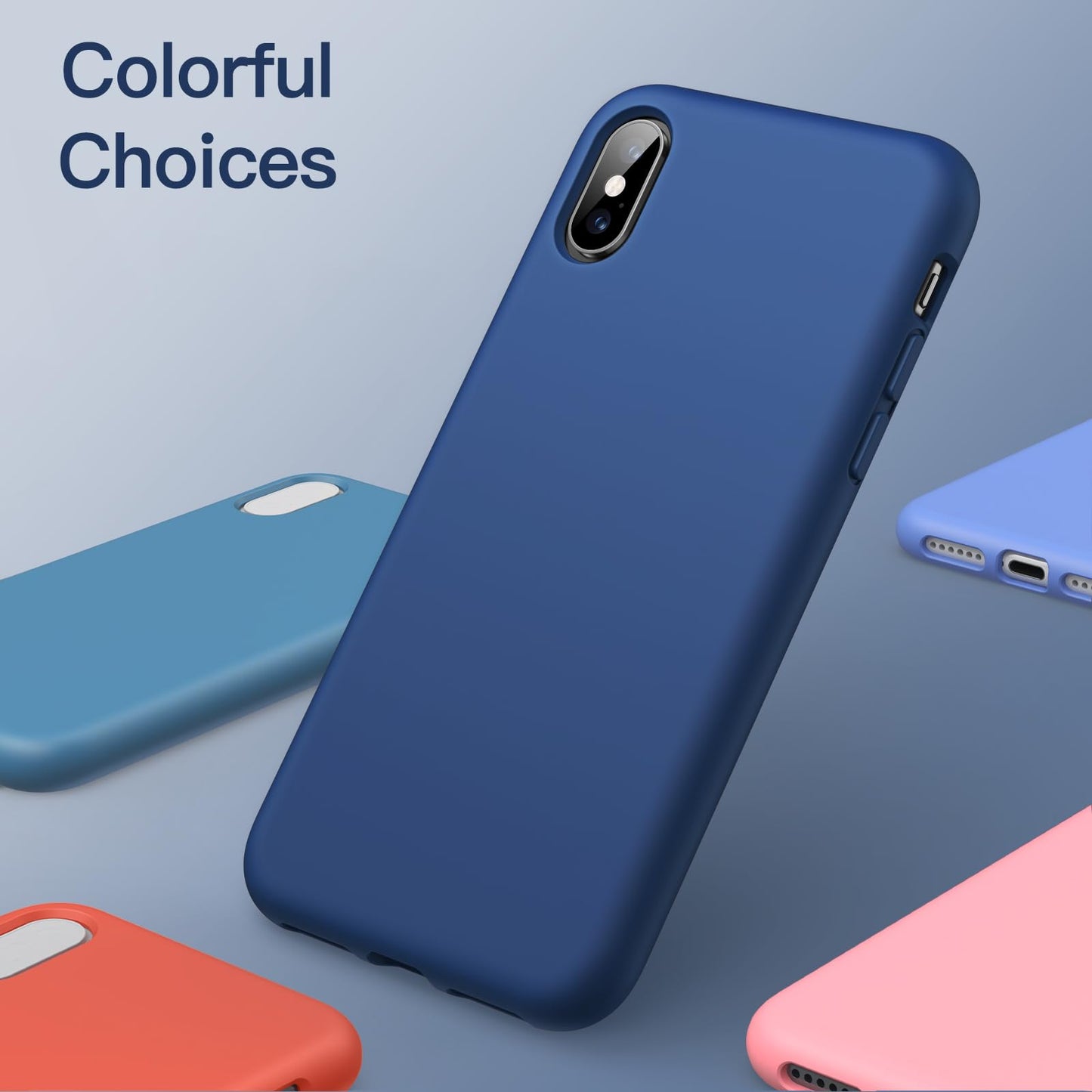 Funda de Silicona para iPhone X, iPhone XS, 5,8", Sedoso-Tacto Suave, Cubierta a Prueba de Golpes con Forro de Microfibra (Negro)
