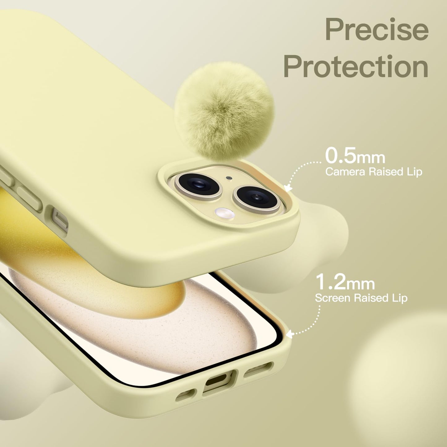 Funda Silicona para iPhone 15 6.1 Pulgadas, Protectora de Cuerpo Completo con Tacto Suave y Sedoso, Antigolpes Carcasa (Negro)