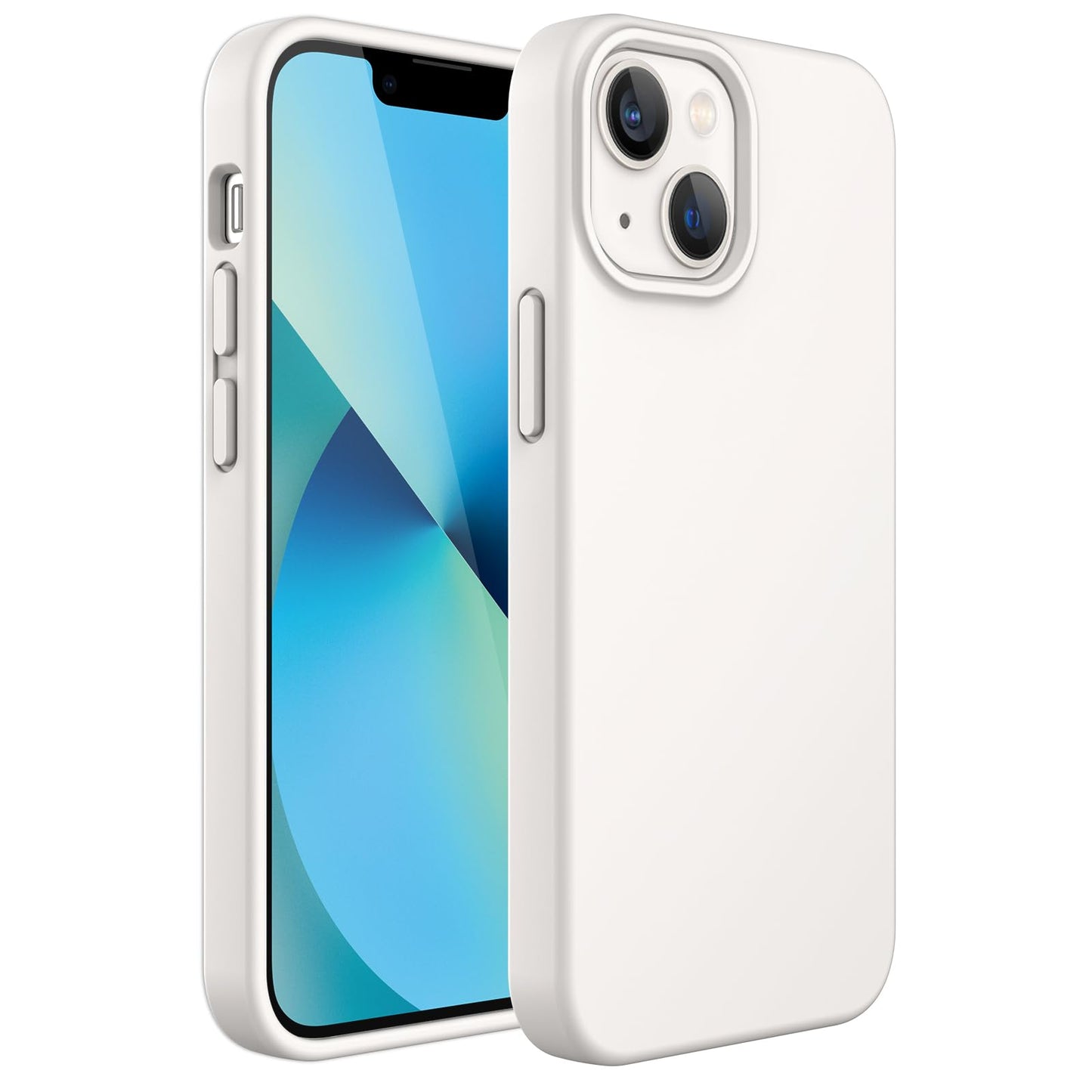 Funda Silicona para iPhone 13 6,1 Pulgadas, Protectora de Cuerpo Completo con Tacto Suave y Sedoso, Antigolpes Carcasa con Forro de Microfibra (Negro)