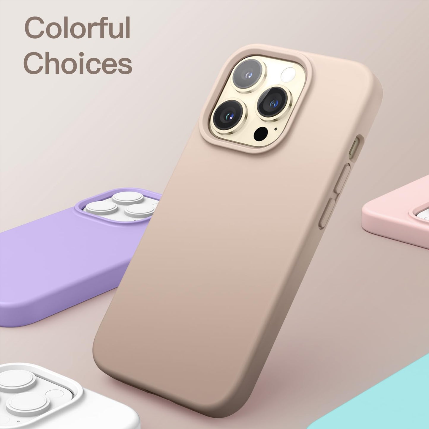 Funda Silicona para iPhone 13 Pro 6,1 Pulgadas, Protectora de Cuerpo Completo con Tacto Suave y Sedoso, Antigolpes Carcasa con Forro de Microfibra (Negro)