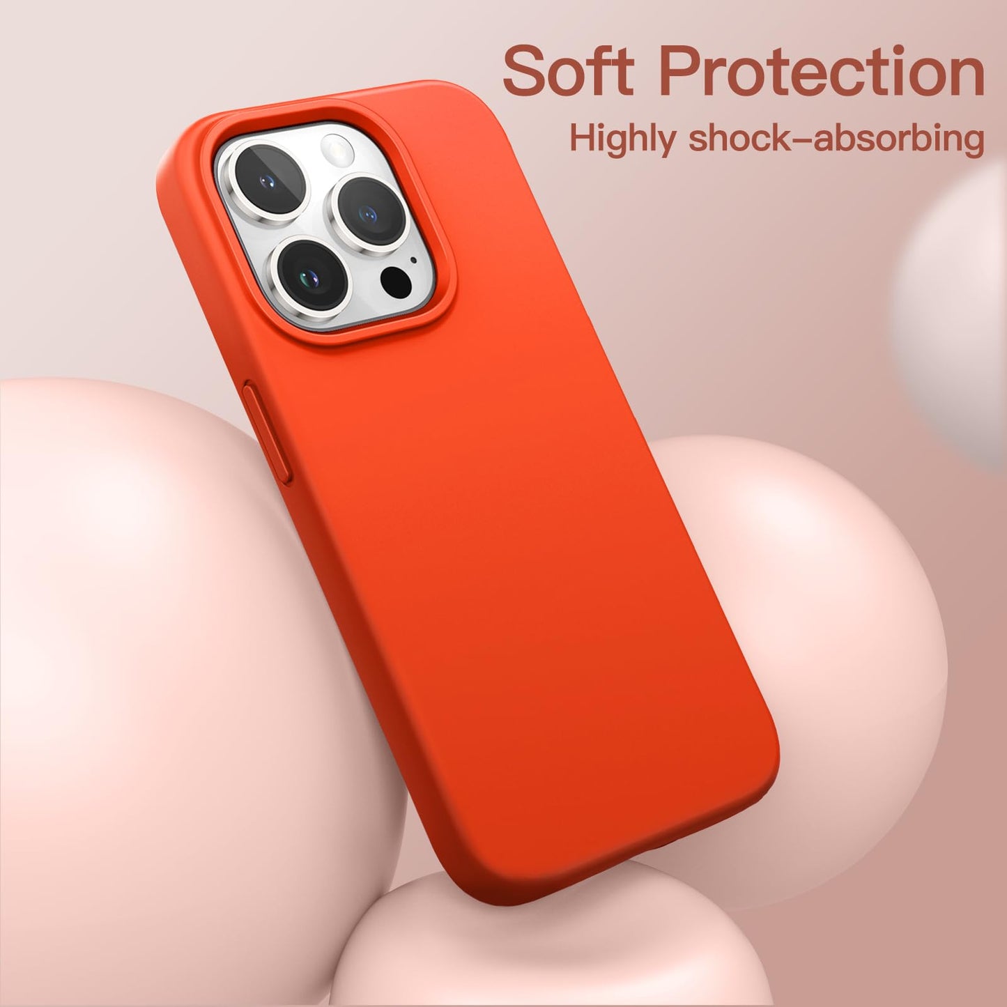Funda Silicona para iPhone 13 Pro 6,1 Pulgadas, Protectora de Cuerpo Completo con Tacto Suave y Sedoso, Antigolpes Carcasa con Forro de Microfibra (Negro)