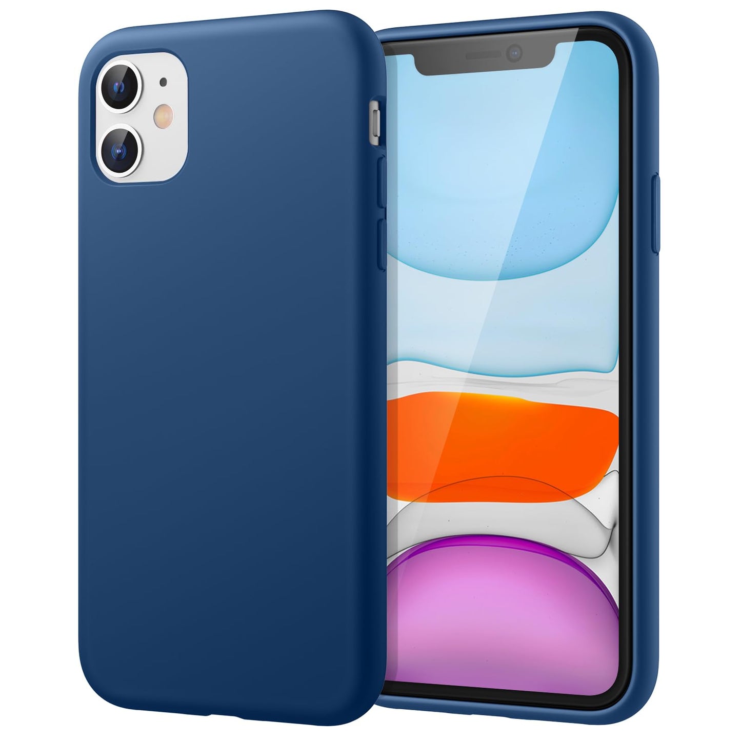 Funda de Silicona para iPhone 11 6.1 Pulgadas, Sedoso-Tacto Suave, Carcasa de Cubierta a Prueba de Golpes con Forro de Microfibra (Azul Claro)