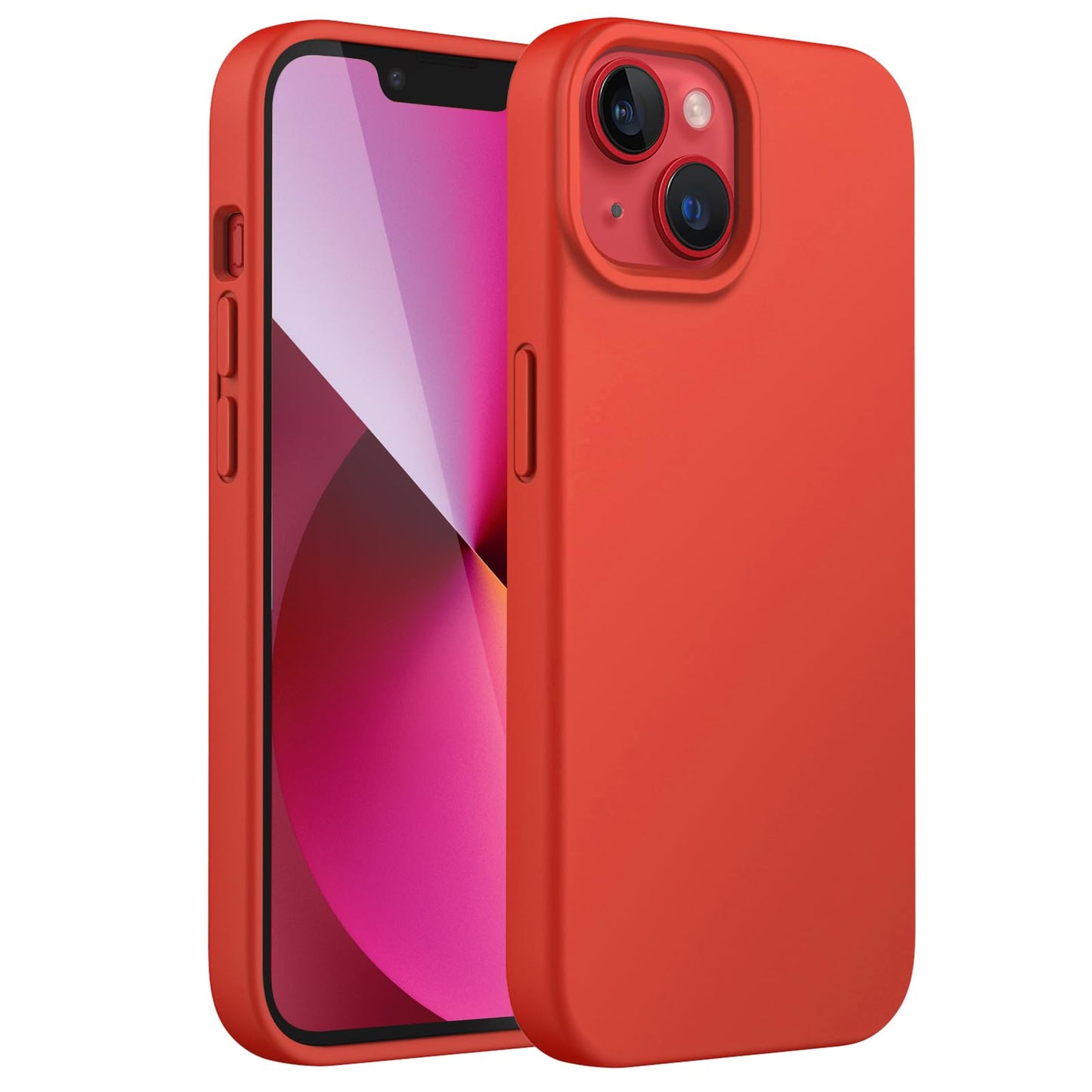 Funda Silicona para iPhone 13 6,1 Pulgadas, Protectora de Cuerpo Completo con Tacto Suave y Sedoso, Antigolpes Carcasa con Forro de Microfibra (Negro)