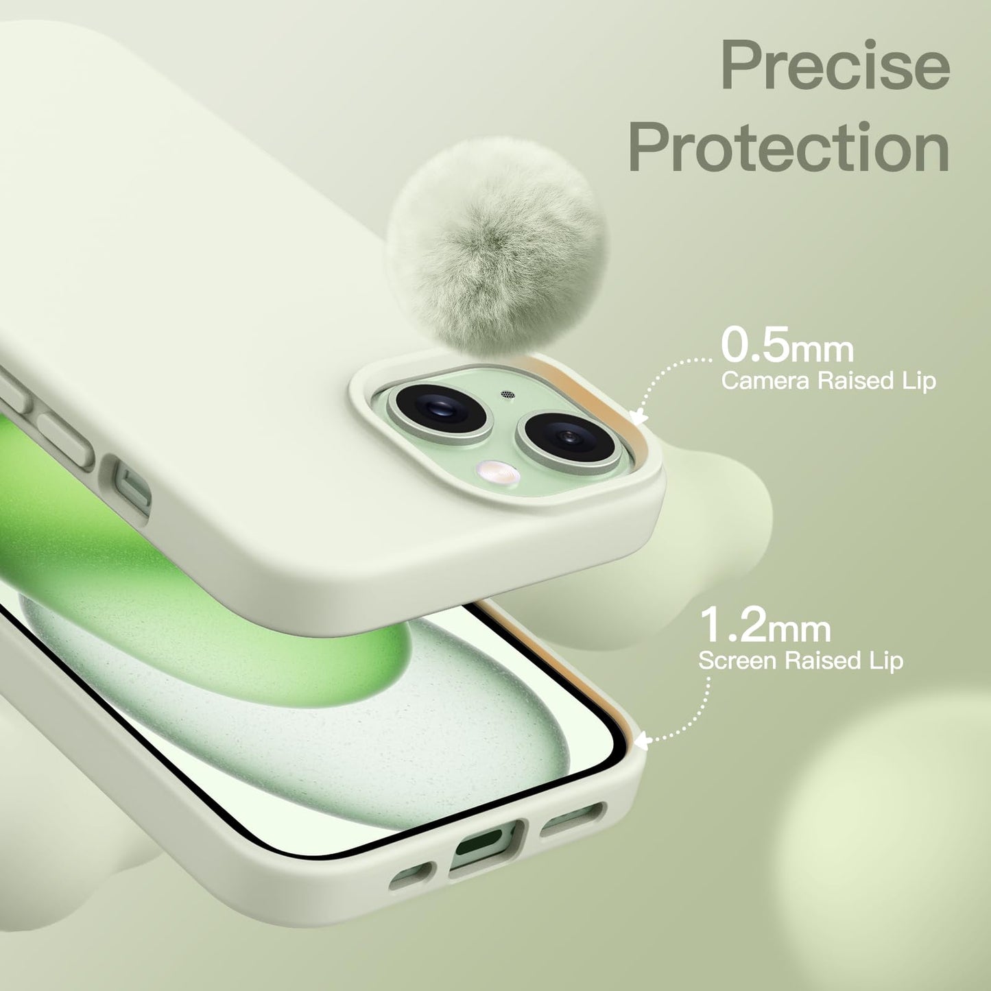 Funda Silicona para iPhone 15 Plus 6.7 Pulgadas, Protectora de Cuerpo Completo con Tacto Suave y Sedoso, Antigolpes Carcasa (Negro)