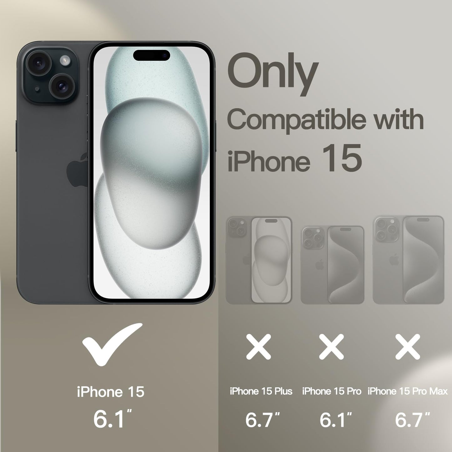 Funda Silicona para iPhone 15 6.1 Pulgadas, Protectora de Cuerpo Completo con Tacto Suave y Sedoso, Antigolpes Carcasa (Negro)