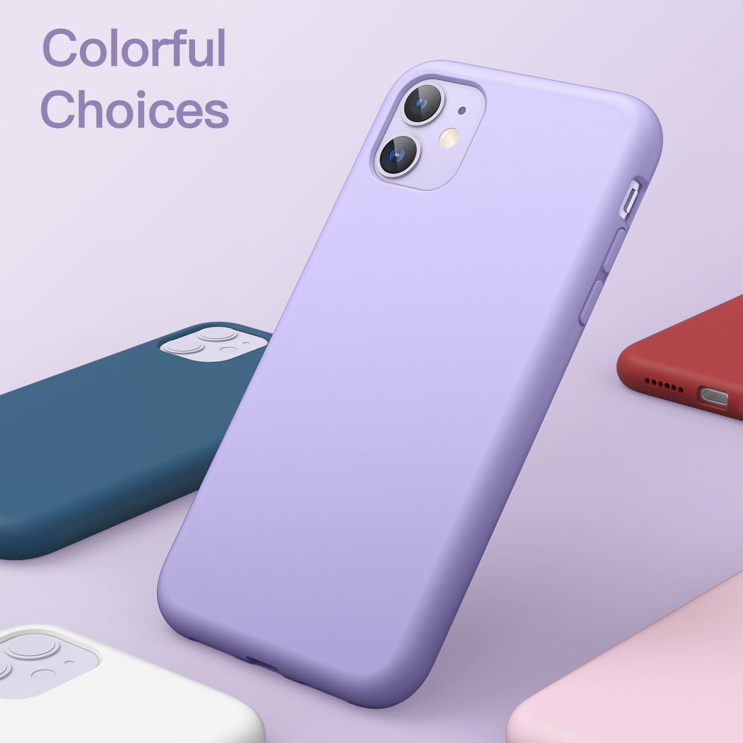 Funda de Silicona para iPhone 11 6.1 Pulgadas, Sedoso-Tacto Suave, Carcasa de Cubierta a Prueba de Golpes con Forro de Microfibra (Azul Claro)
