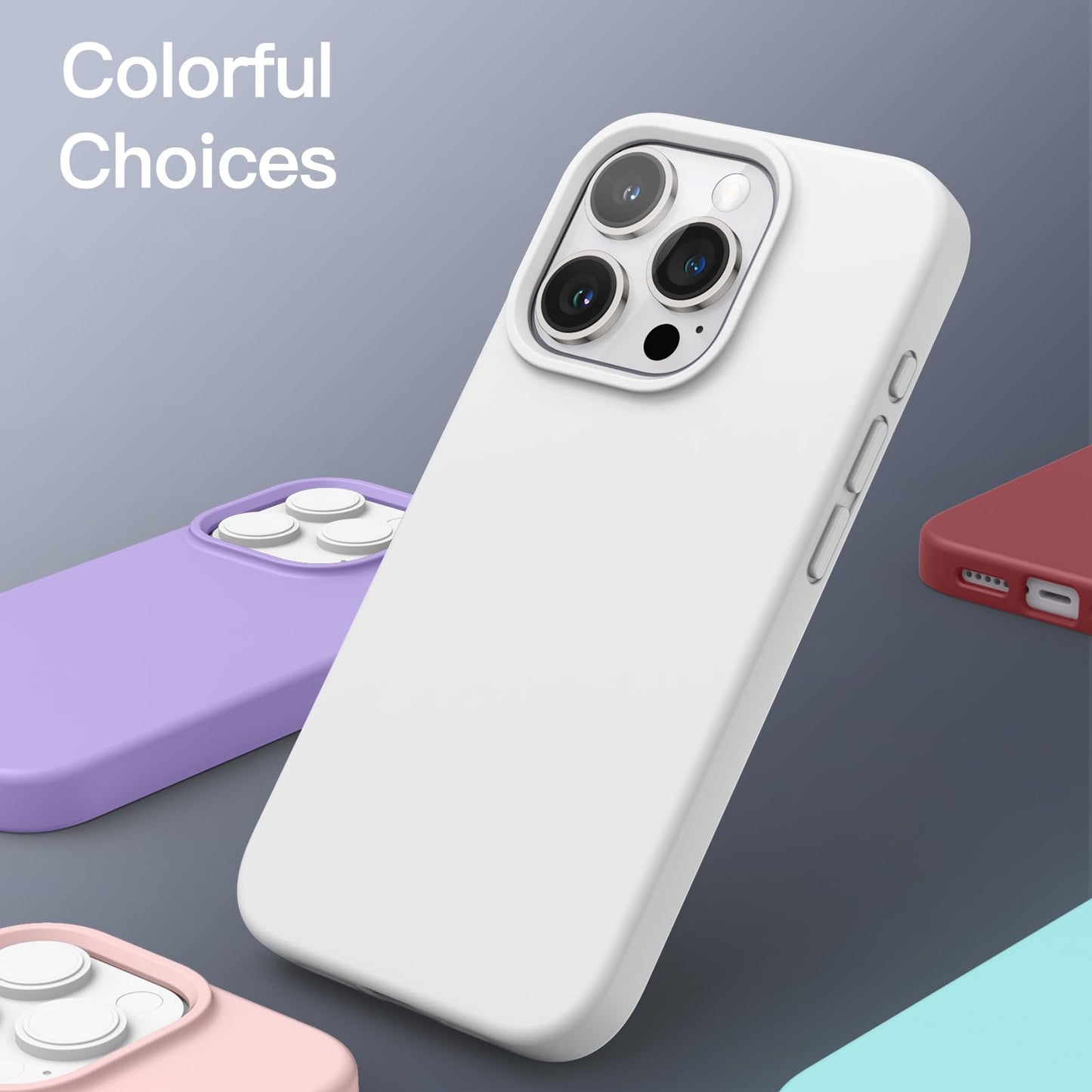 Funda Silicona para iPhone 15 Pro MAX 6.7 Pulgadas, Protectora de Cuerpo Completo con Tacto Suave y Sedoso, Antigolpes Carcasa (Negro)