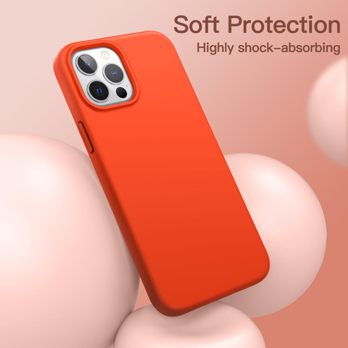 Funda Silicona para iPhone 12 Pro MAX 6.7 Pulgadas, Protectora de Cuerpo Completo con Tacto Suave y Sedoso, Antigolpes Carcasa con Forro de Microfibra (Negro)