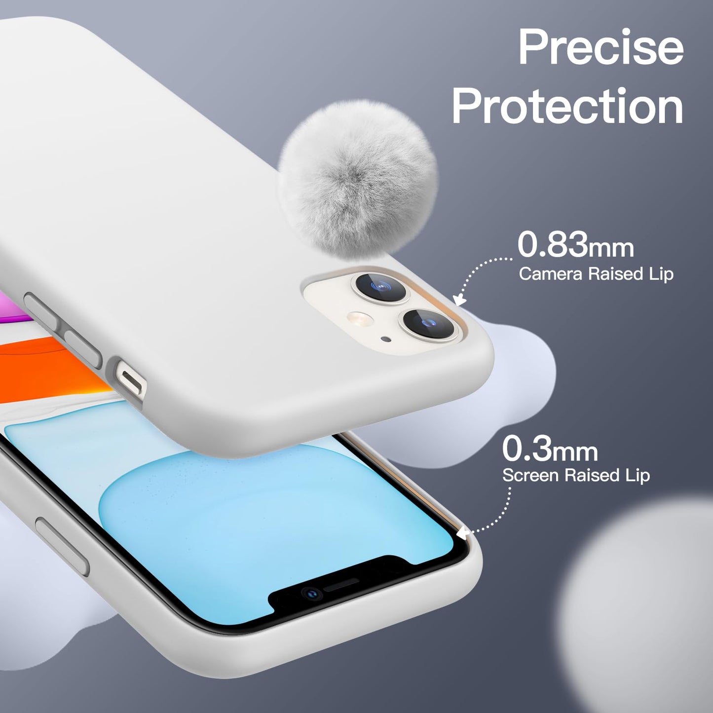 Funda de Silicona para iPhone 11 6.1 Pulgadas, Sedoso-Tacto Suave, Carcasa de Cubierta a Prueba de Golpes con Forro de Microfibra (Azul Claro)