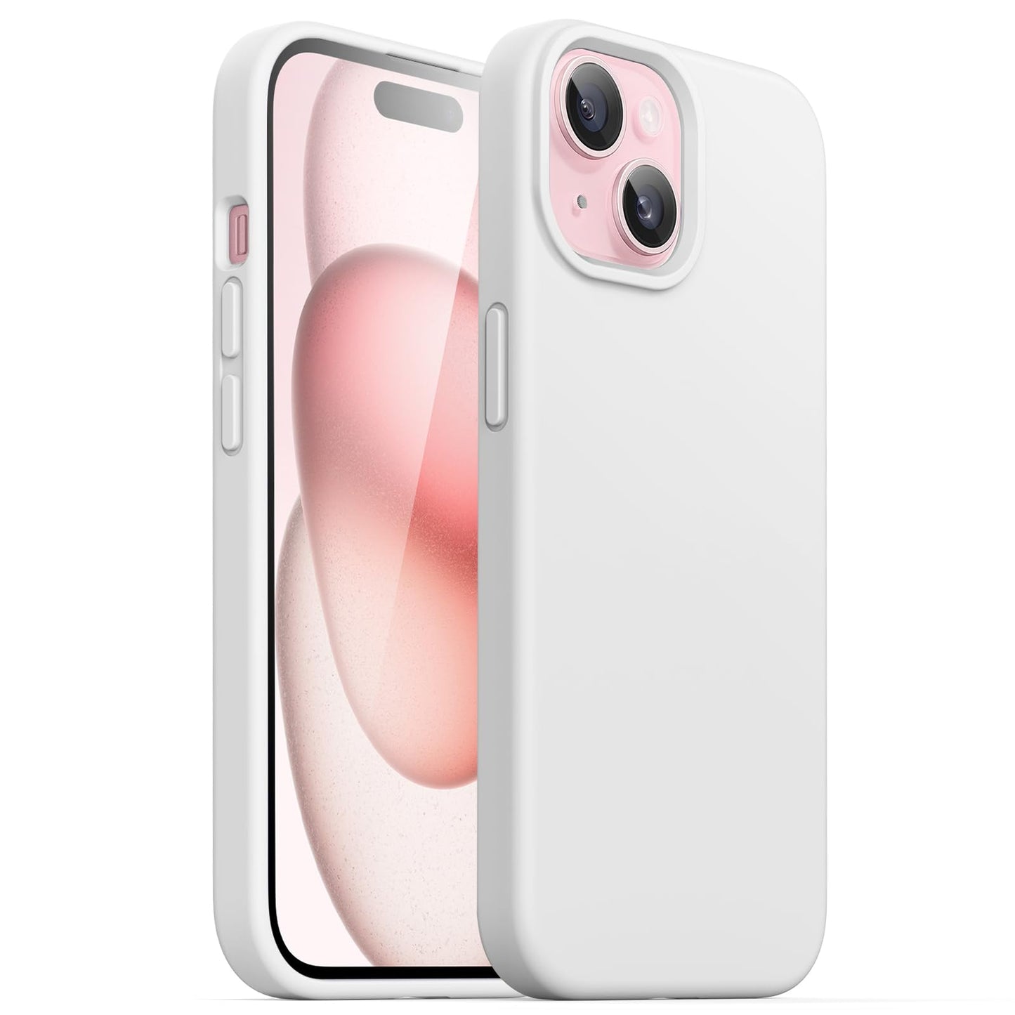 Funda Silicona para iPhone 15 6.1 Pulgadas, Protectora de Cuerpo Completo con Tacto Suave y Sedoso, Antigolpes Carcasa (Negro)