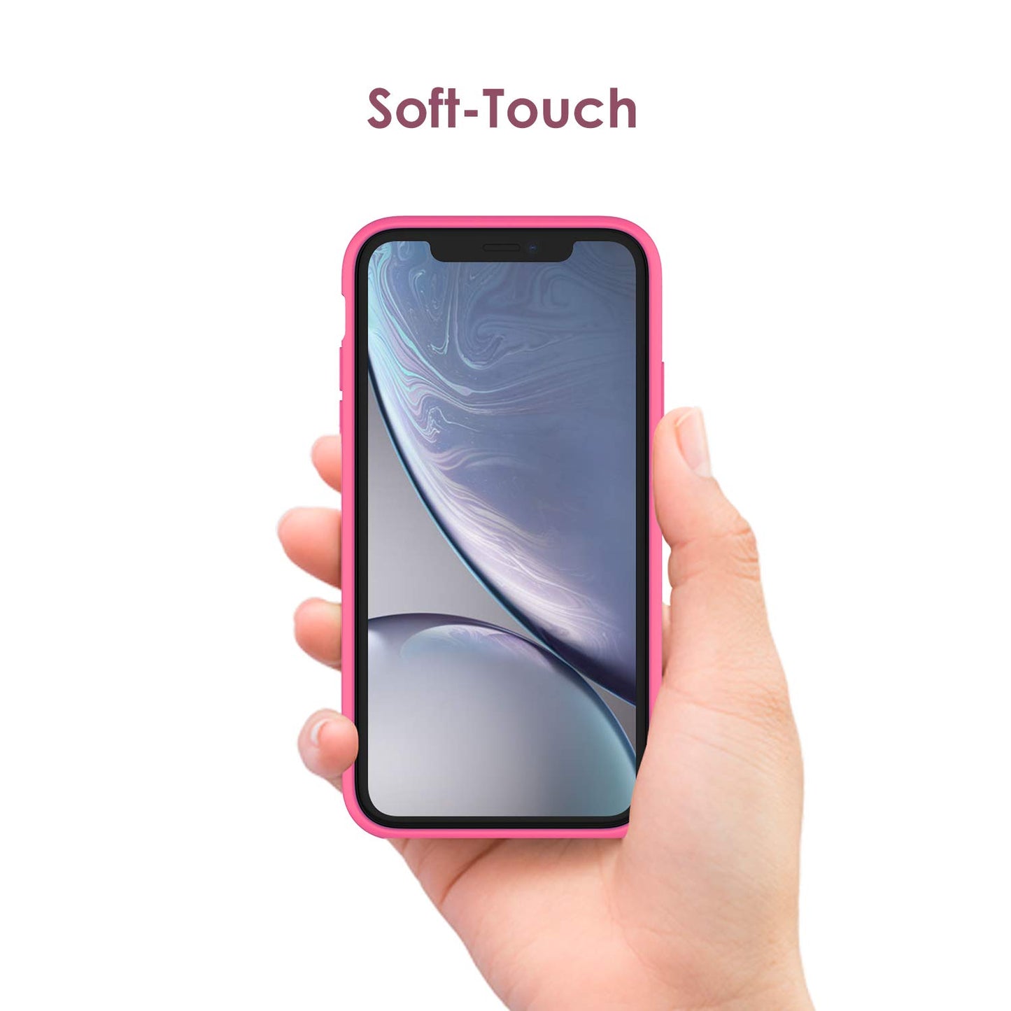 Funda de Silicona para iPhone XR, 6,1", Sedoso-Tacto Suave, Cubierta a Prueba de Golpes con Forro de Microfibra (Negro)