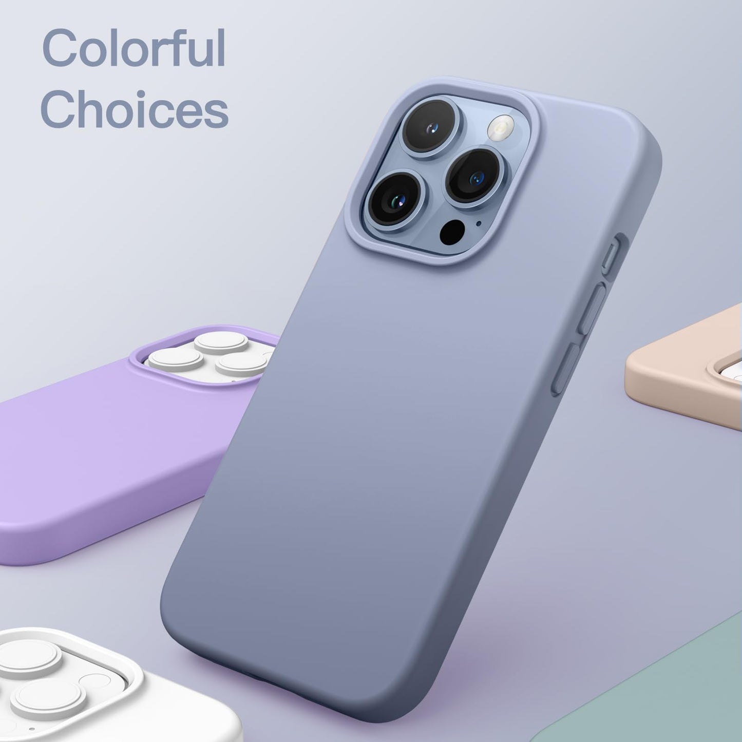 Funda Silicona para iPhone 13 Pro 6,1 Pulgadas, Protectora de Cuerpo Completo con Tacto Suave y Sedoso, Antigolpes Carcasa con Forro de Microfibra (Negro)