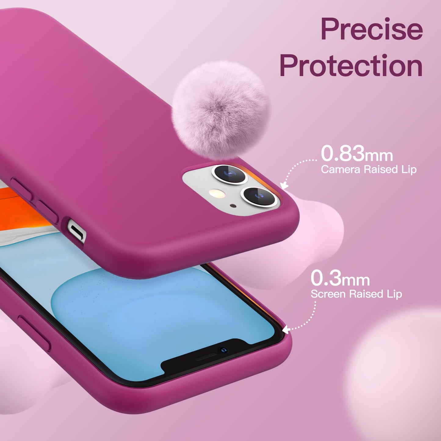 Funda de Silicona para iPhone 11 6.1 Pulgadas, Sedoso-Tacto Suave, Carcasa de Cubierta a Prueba de Golpes con Forro de Microfibra (Azul Claro)