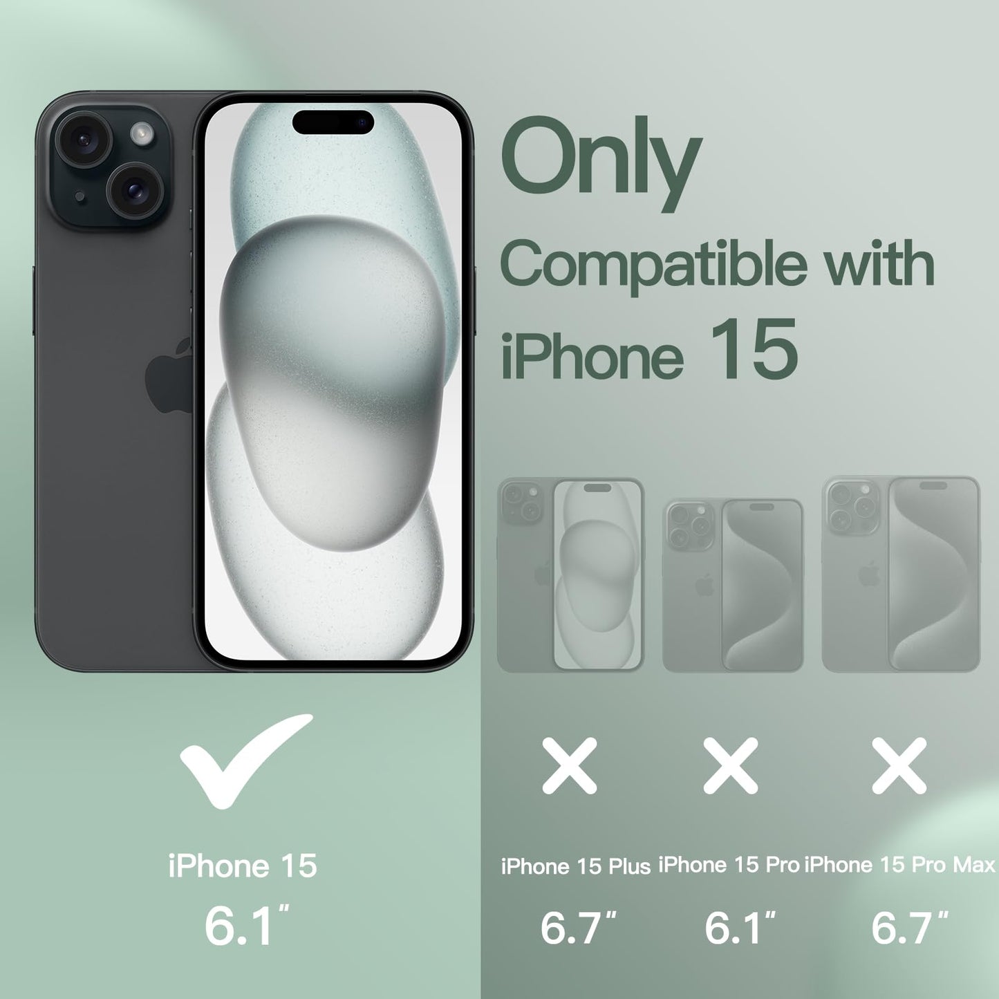 Funda Silicona para iPhone 15 6.1 Pulgadas, Protectora de Cuerpo Completo con Tacto Suave y Sedoso, Antigolpes Carcasa (Negro)