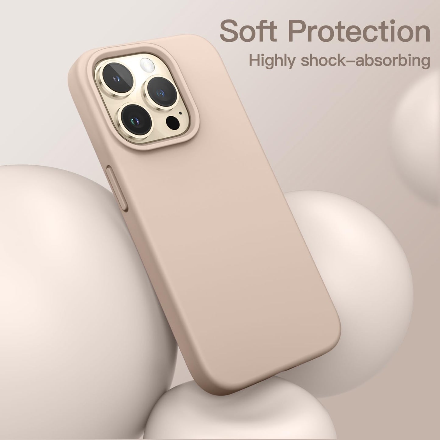 Funda Silicona para iPhone 14 Pro MAX 6.7 Pulgadas, Protectora de Cuerpo Completo con Tacto Suave y Sedoso, Antigolpes Carcasa con Forro de Microfibra (Negro)