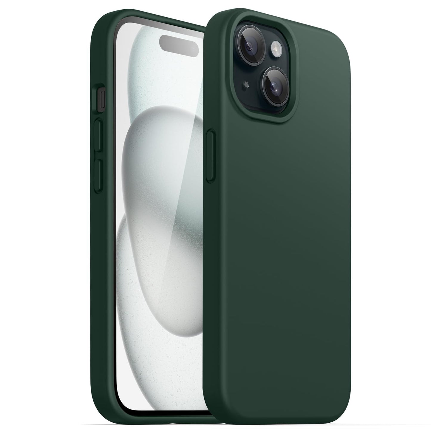 Funda Silicona para iPhone 15 6.1 Pulgadas, Protectora de Cuerpo Completo con Tacto Suave y Sedoso, Antigolpes Carcasa (Negro)