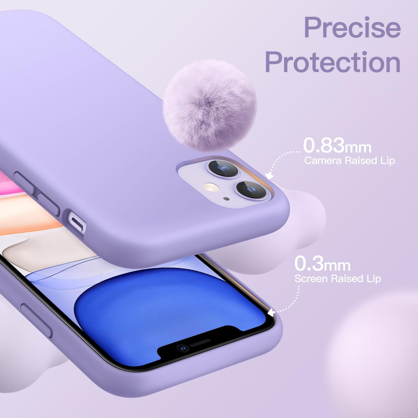 Funda de Silicona para iPhone 11 6.1 Pulgadas, Sedoso-Tacto Suave, Carcasa de Cubierta a Prueba de Golpes con Forro de Microfibra (Azul Claro)