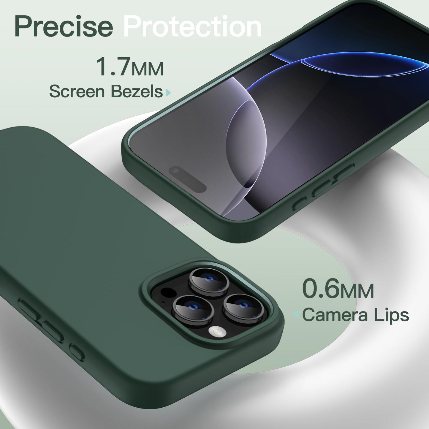 Funda Silicona Líquido para iPhone 16 Pro 6.3 Pulgadas, Protectora de Cuerpo Completo con Tacto Suave y Sedoso, Carcasa Anti-Arañazos con Forro de Microfibra (Negro)
