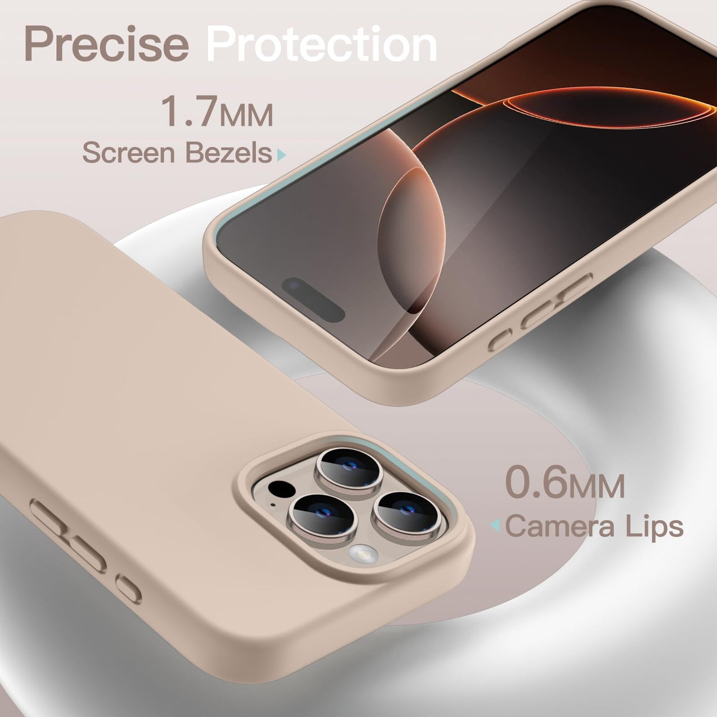 Funda Silicona Líquido para iPhone 16 Pro 6.3 Pulgadas, Protectora de Cuerpo Completo con Tacto Suave y Sedoso, Carcasa Anti-Arañazos con Forro de Microfibra (Negro)