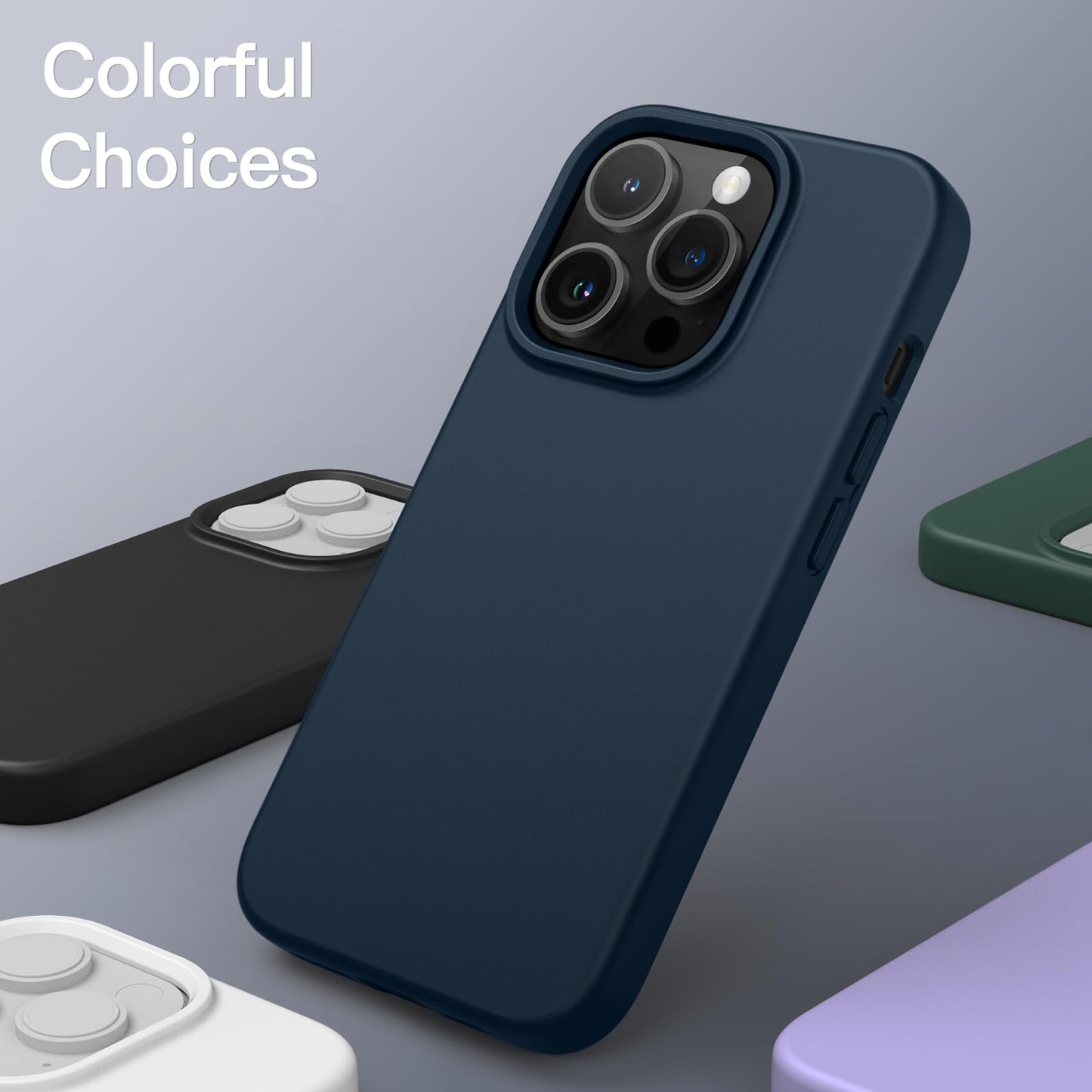 Funda Silicona para iPhone 14 Pro 6.1 Pulgadas, Protectora de Cuerpo Completo con Tacto Suave y Sedoso, Antigolpes Carcasa con Forro de Microfibra (Negro)