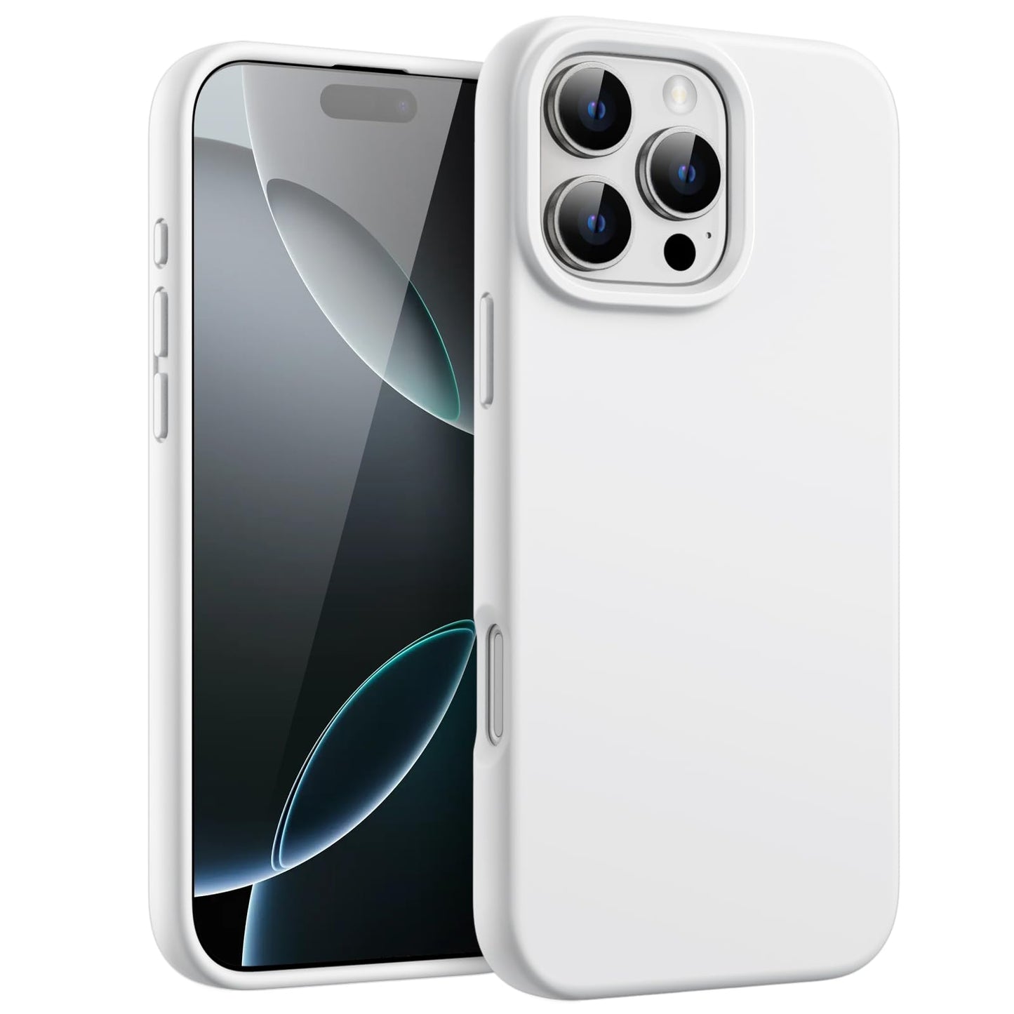 Funda Silicona Líquido para iPhone 16 Pro 6.3 Pulgadas, Protectora de Cuerpo Completo con Tacto Suave y Sedoso, Carcasa Anti-Arañazos con Forro de Microfibra (Negro)