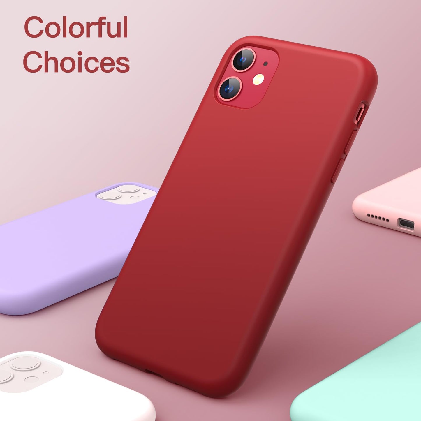 Funda de Silicona para iPhone 11 6.1 Pulgadas, Sedoso-Tacto Suave, Carcasa de Cubierta a Prueba de Golpes con Forro de Microfibra (Azul Claro)