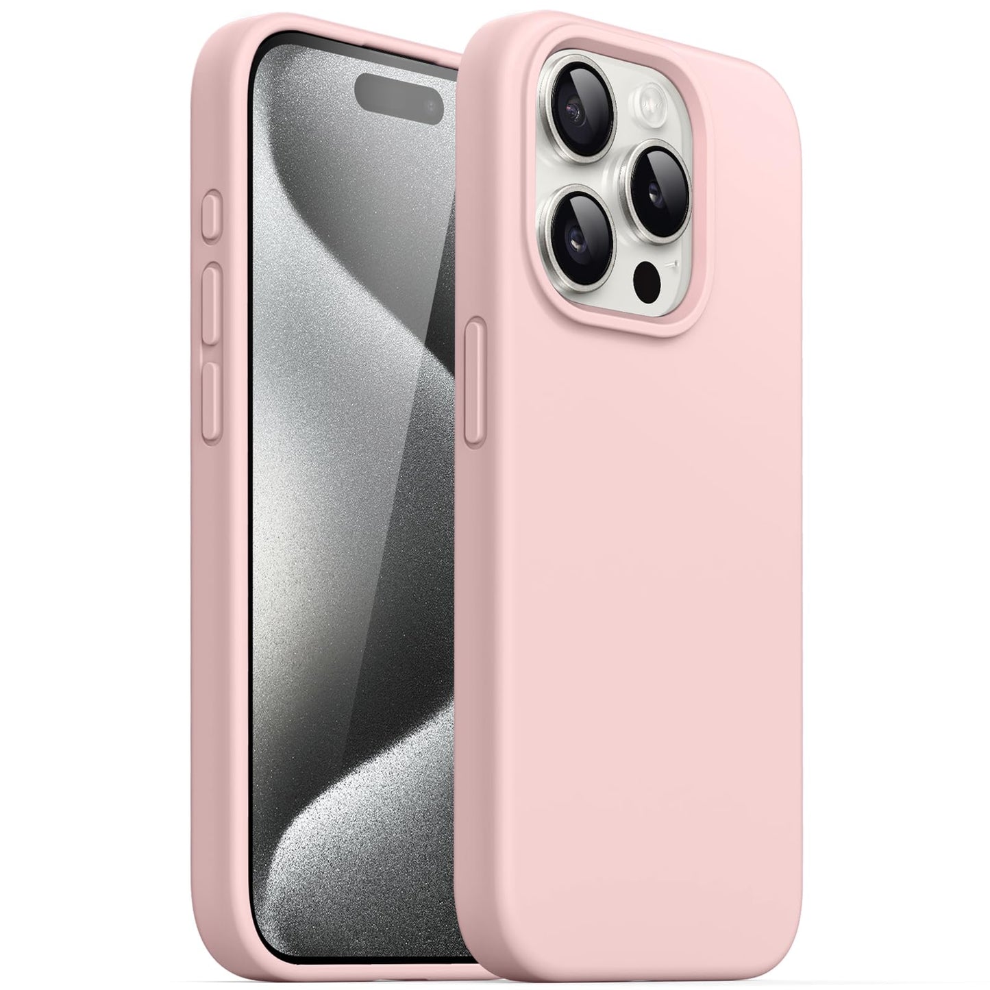 Funda Silicona para iPhone 15 Pro MAX 6.7 Pulgadas, Protectora de Cuerpo Completo con Tacto Suave y Sedoso, Antigolpes Carcasa (Negro)