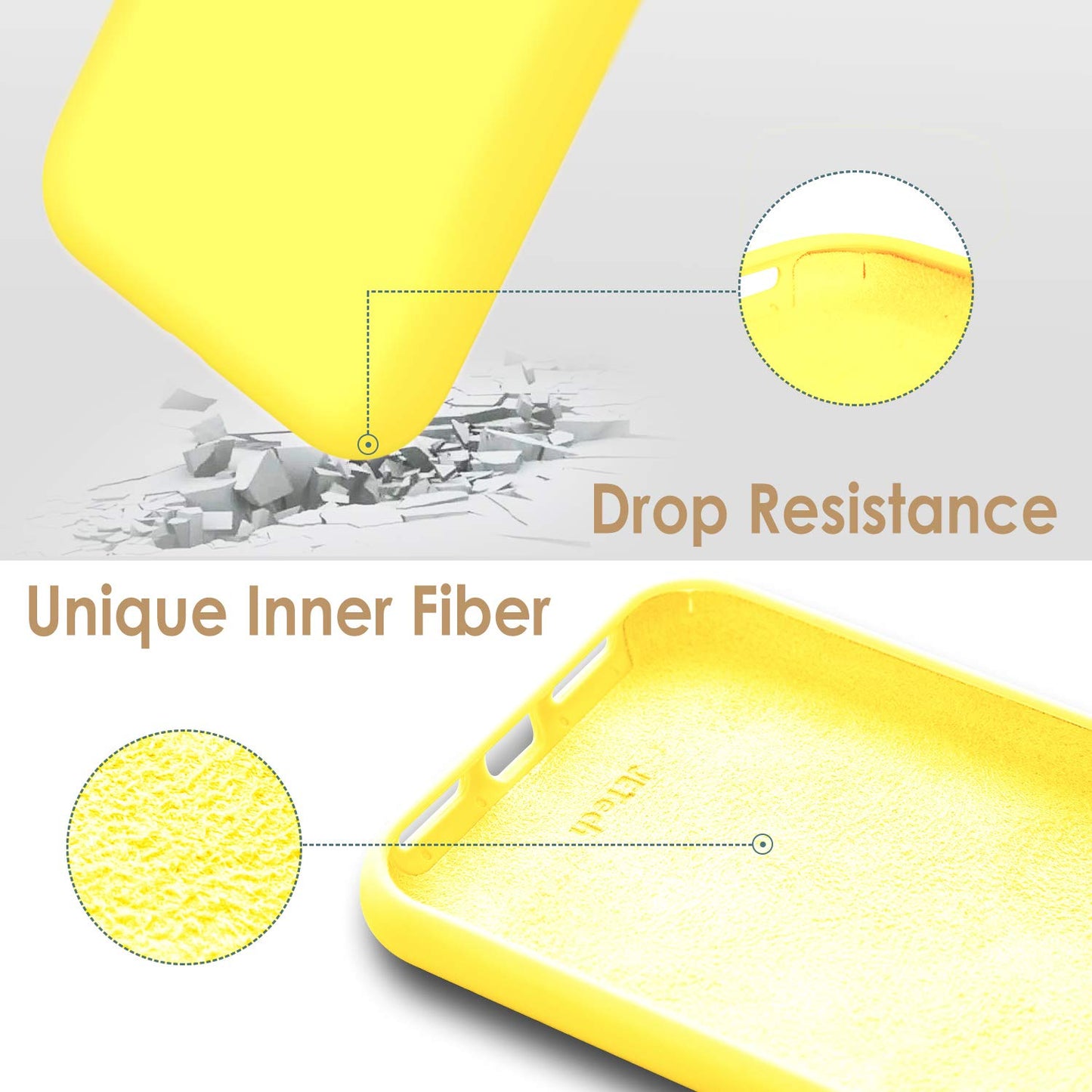 Funda de Silicona para iPhone XR, 6,1", Sedoso-Tacto Suave, Cubierta a Prueba de Golpes con Forro de Microfibra (Negro)