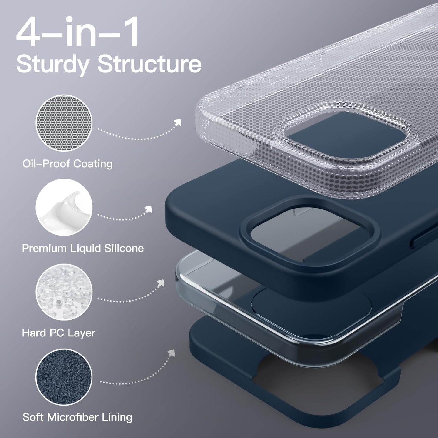 Funda Silicona para iPhone 12 Pro MAX 6.7 Pulgadas, Protectora de Cuerpo Completo con Tacto Suave y Sedoso, Antigolpes Carcasa con Forro de Microfibra (Negro)